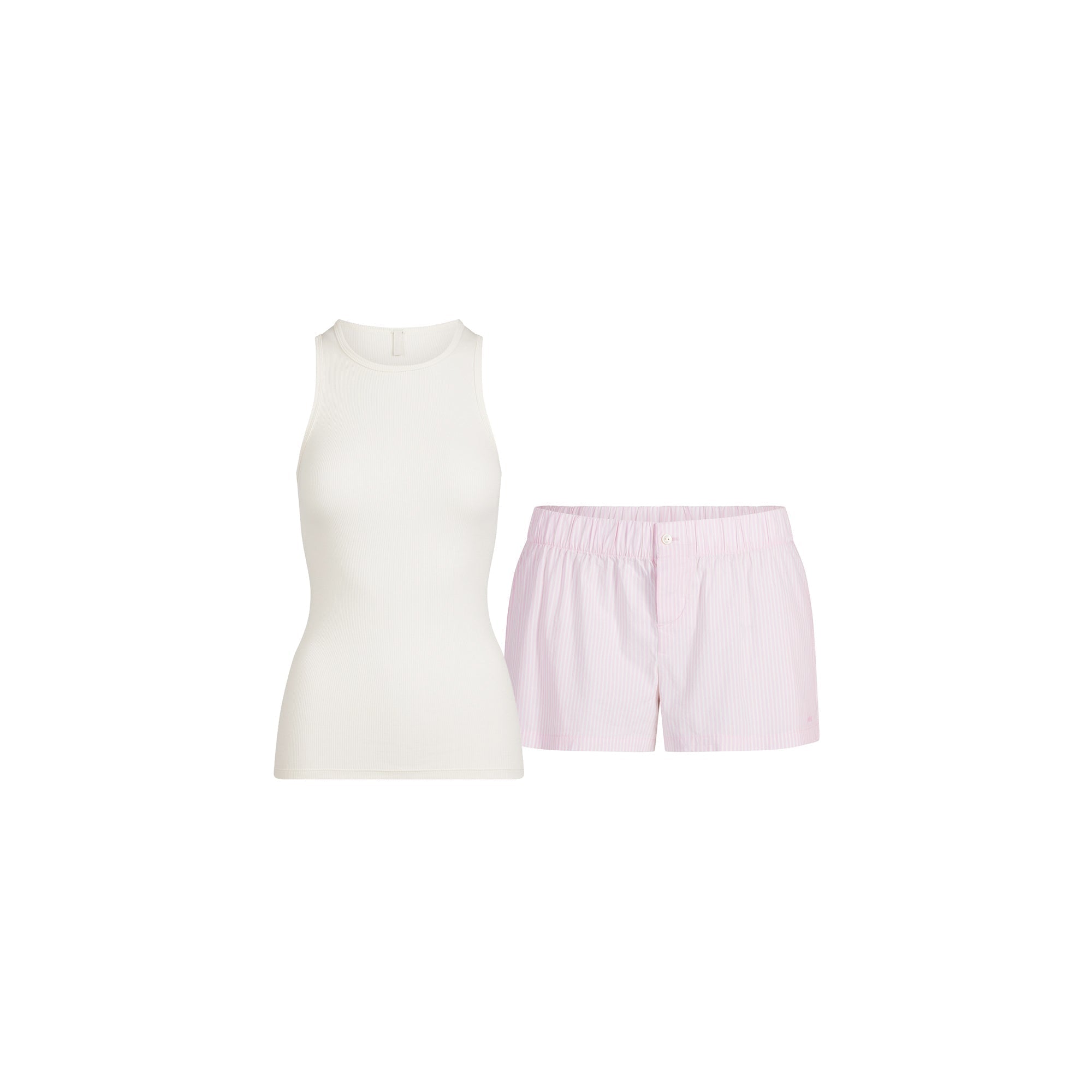 SKIMS COTTON POPLIN BOXER SLEEP SET | CHERRY BLOSSOM STRIPE - Sneaker Türkiye