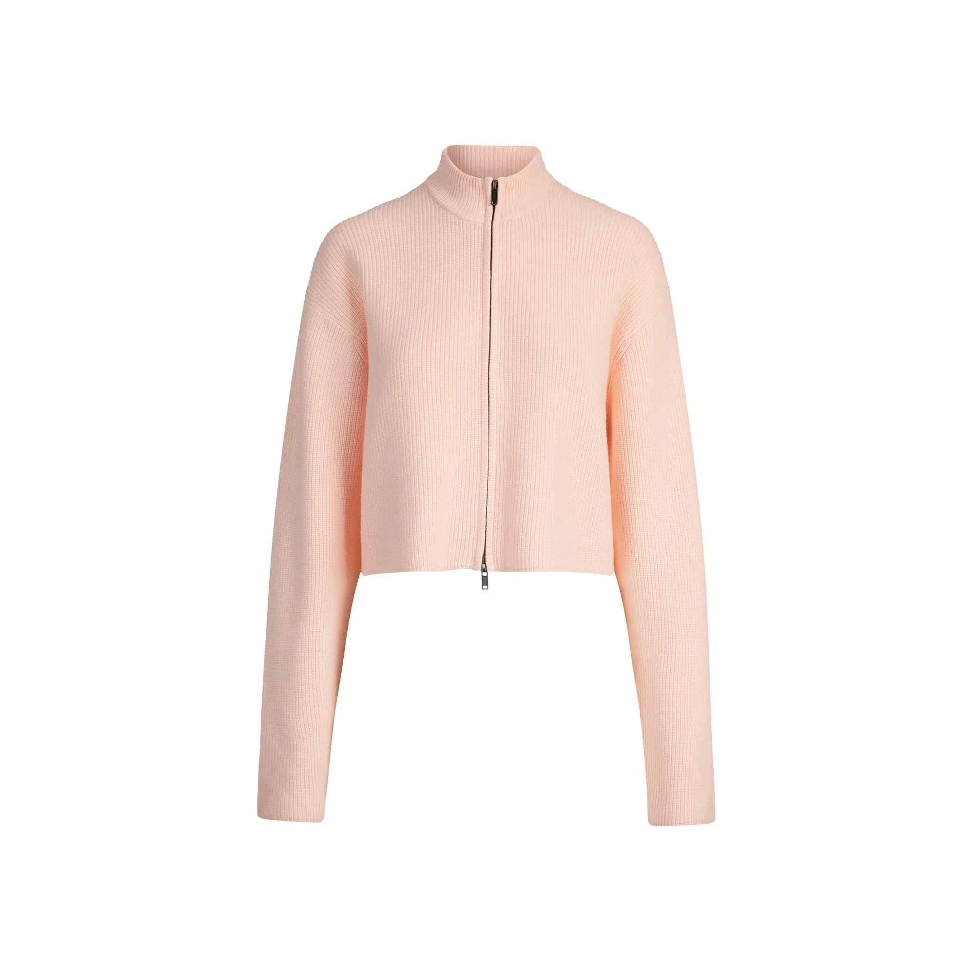 SKIMS SWEATER KNITS RIBBED MOCK NECK ZIP UP | PRIMROSE - Sneaker Türkiye
