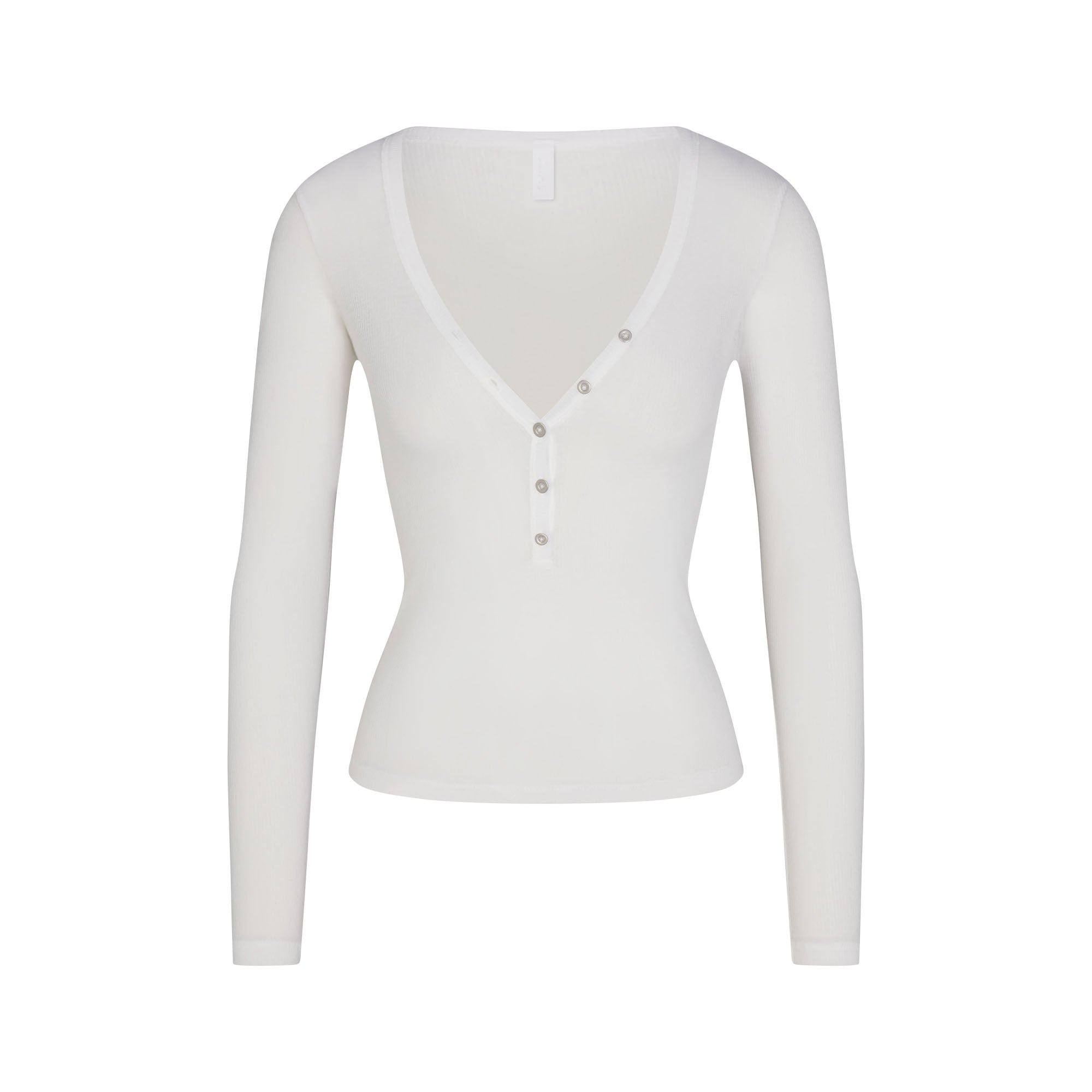 SKIMS SHEER RIB HENLEY | SNOW - Sneaker Türkiye