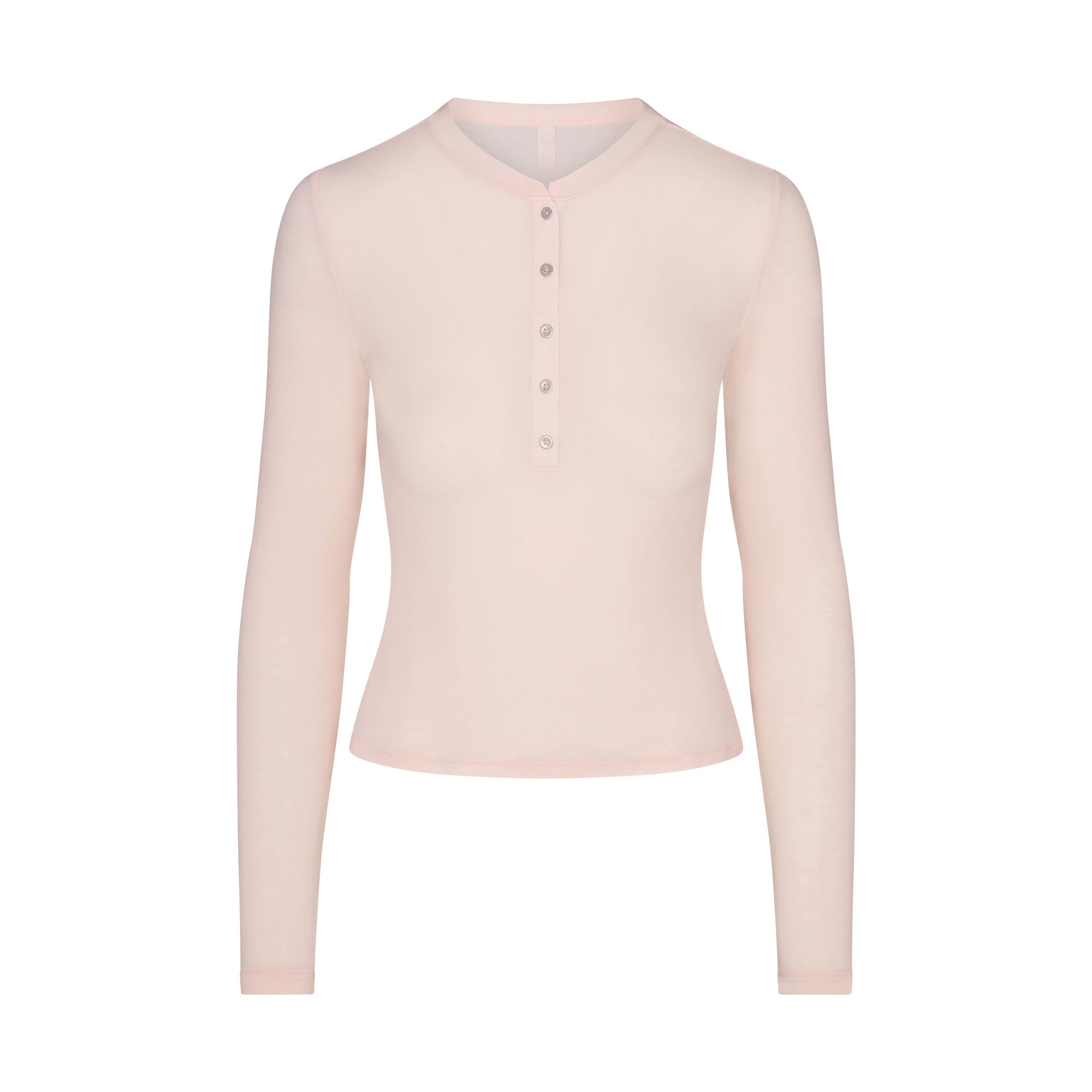 SKIMS SHEER MODAL CREWNECK HENLEY | PRIMROSE - Sneaker Türkiye