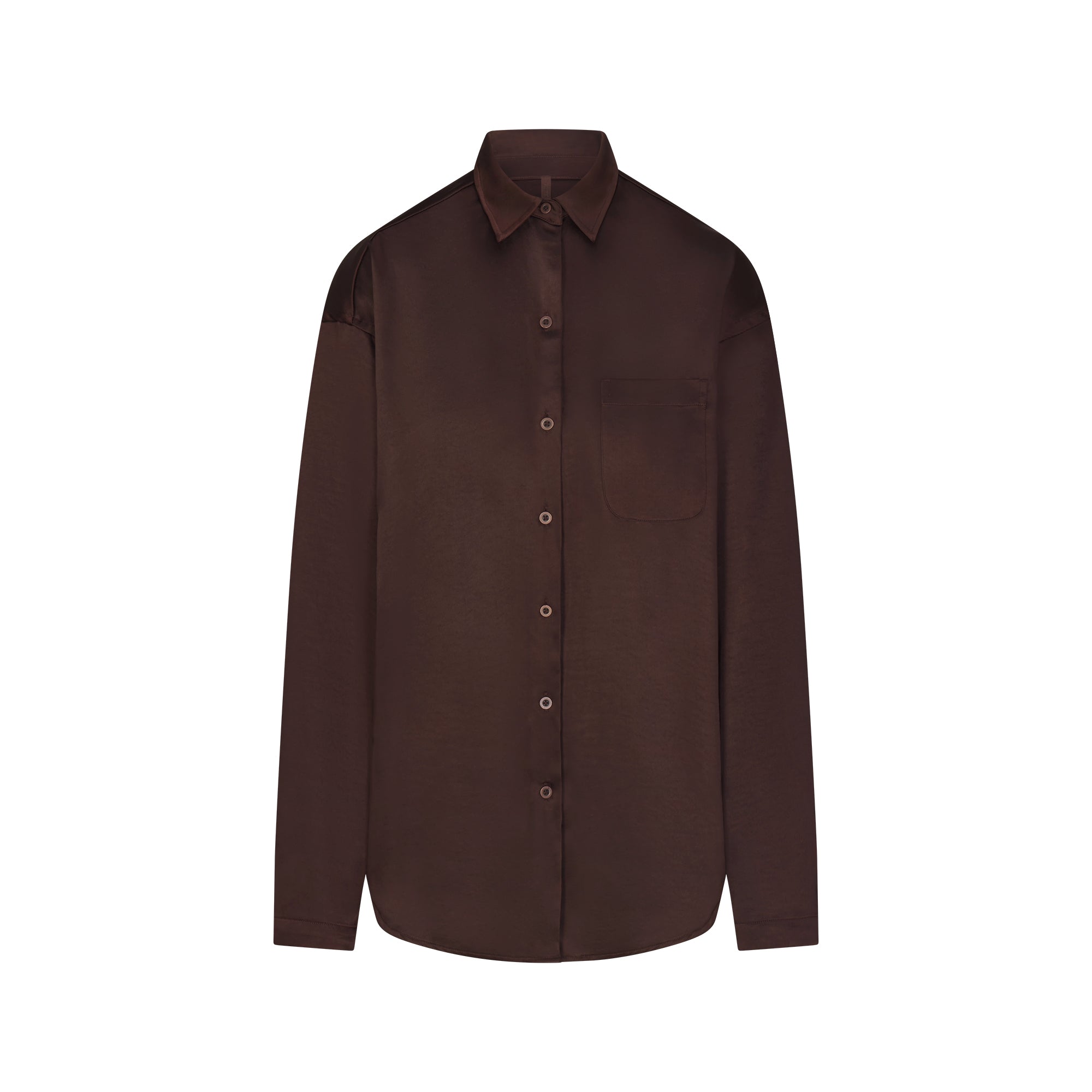 SKIMS LIGHTWEIGHT SATIN OVERBedenD SHIRT | ESPRESSO - Sneaker Türkiye