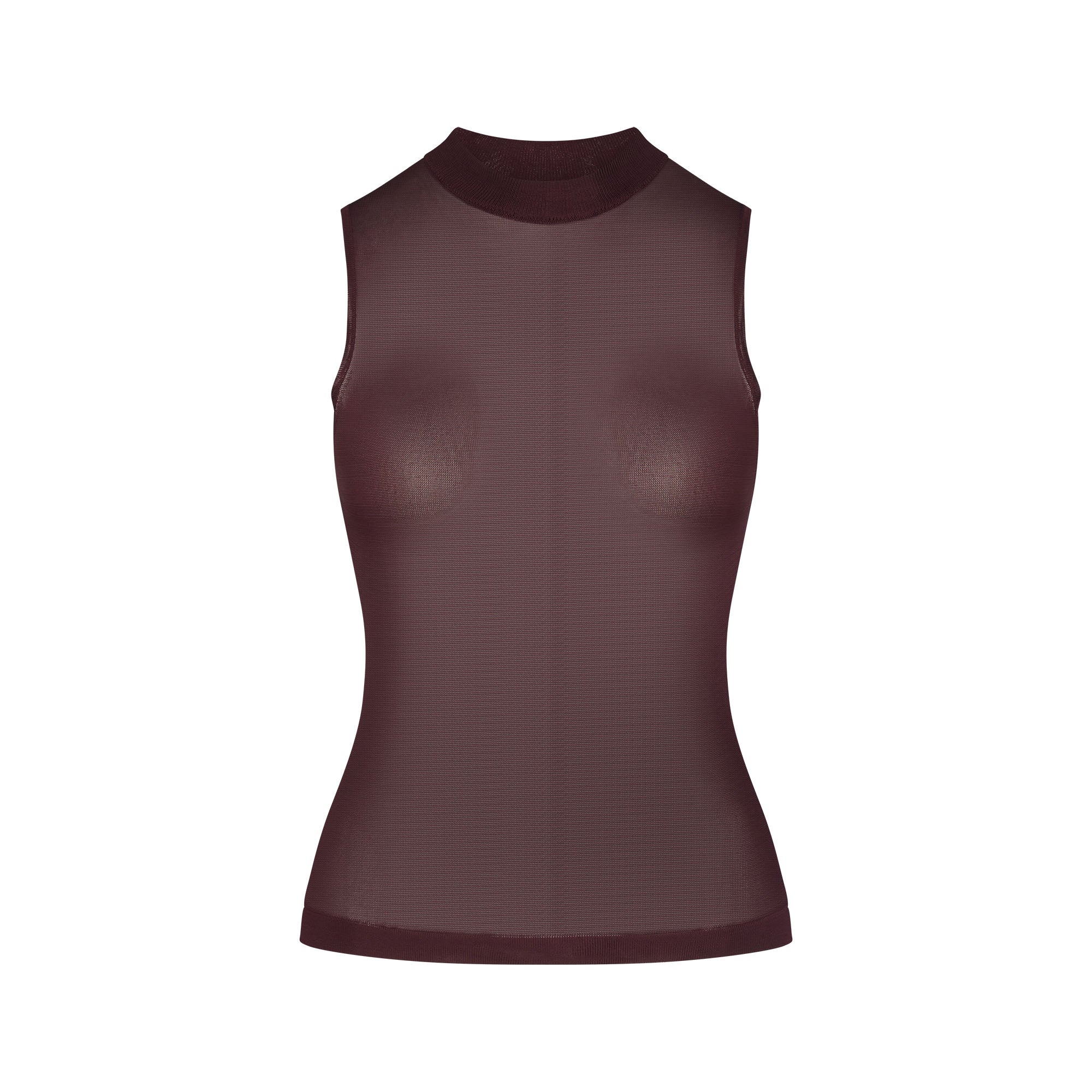 SKIMS SLINKY KNIT MOCK NECK TANK | CURRANT - Sneaker Türkiye