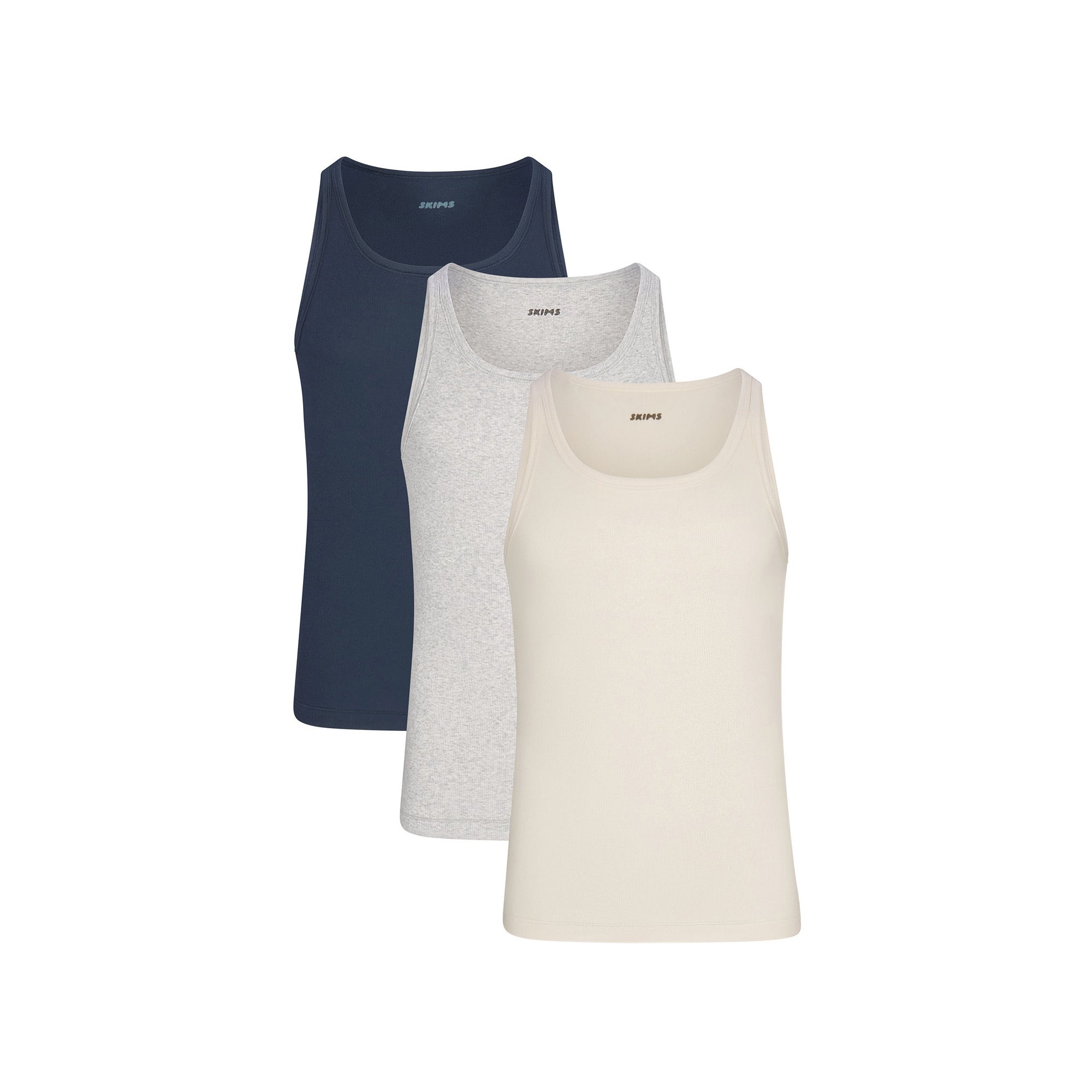SKIMS COTTON MENS RIB TANK 3-PACK | ECRU MULTI - Sneaker Türkiye