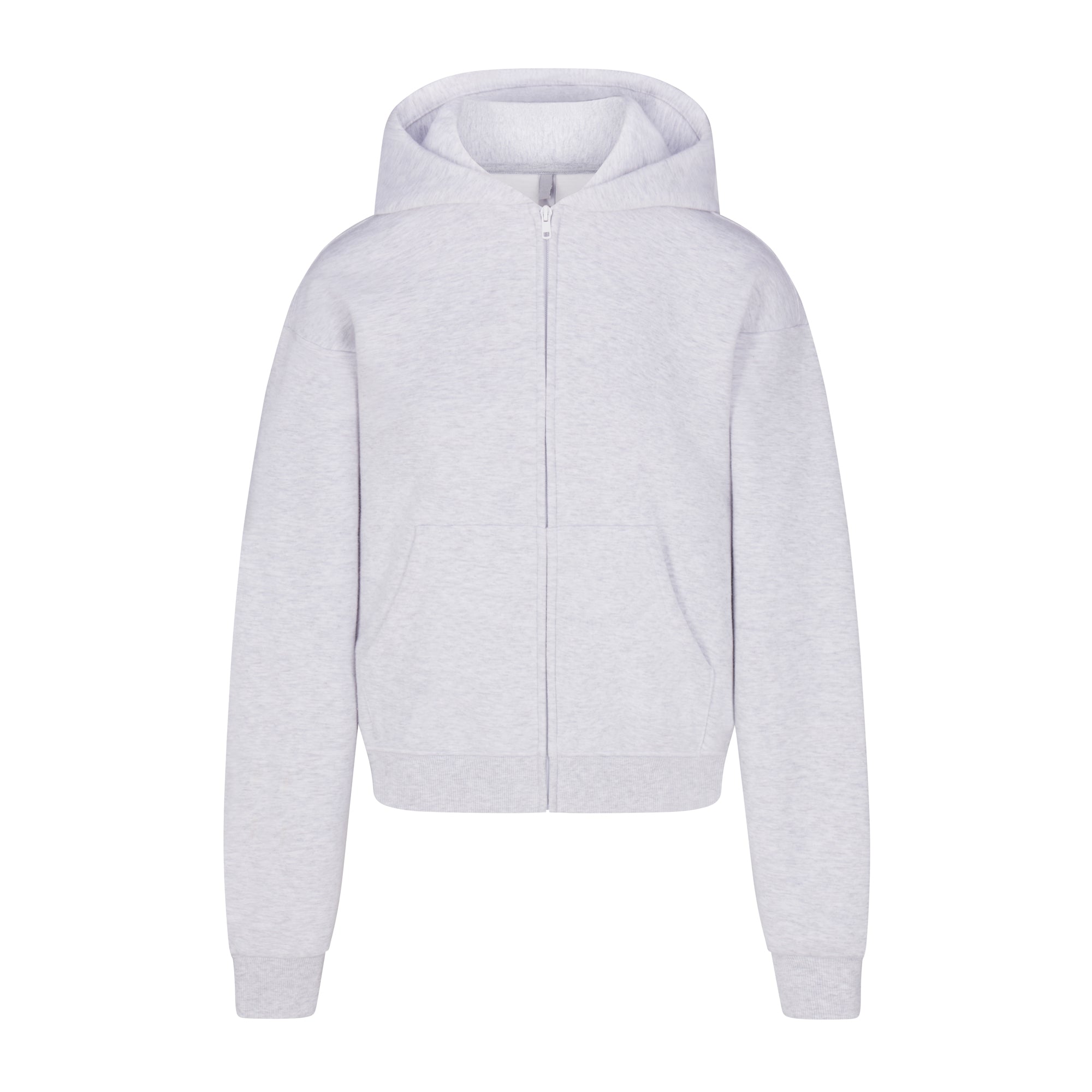 SKIMS COTTON FLEECE CLASSIC ZIP UP HOODIE | LIGHT HEATHER GREY - Sneaker Türkiye