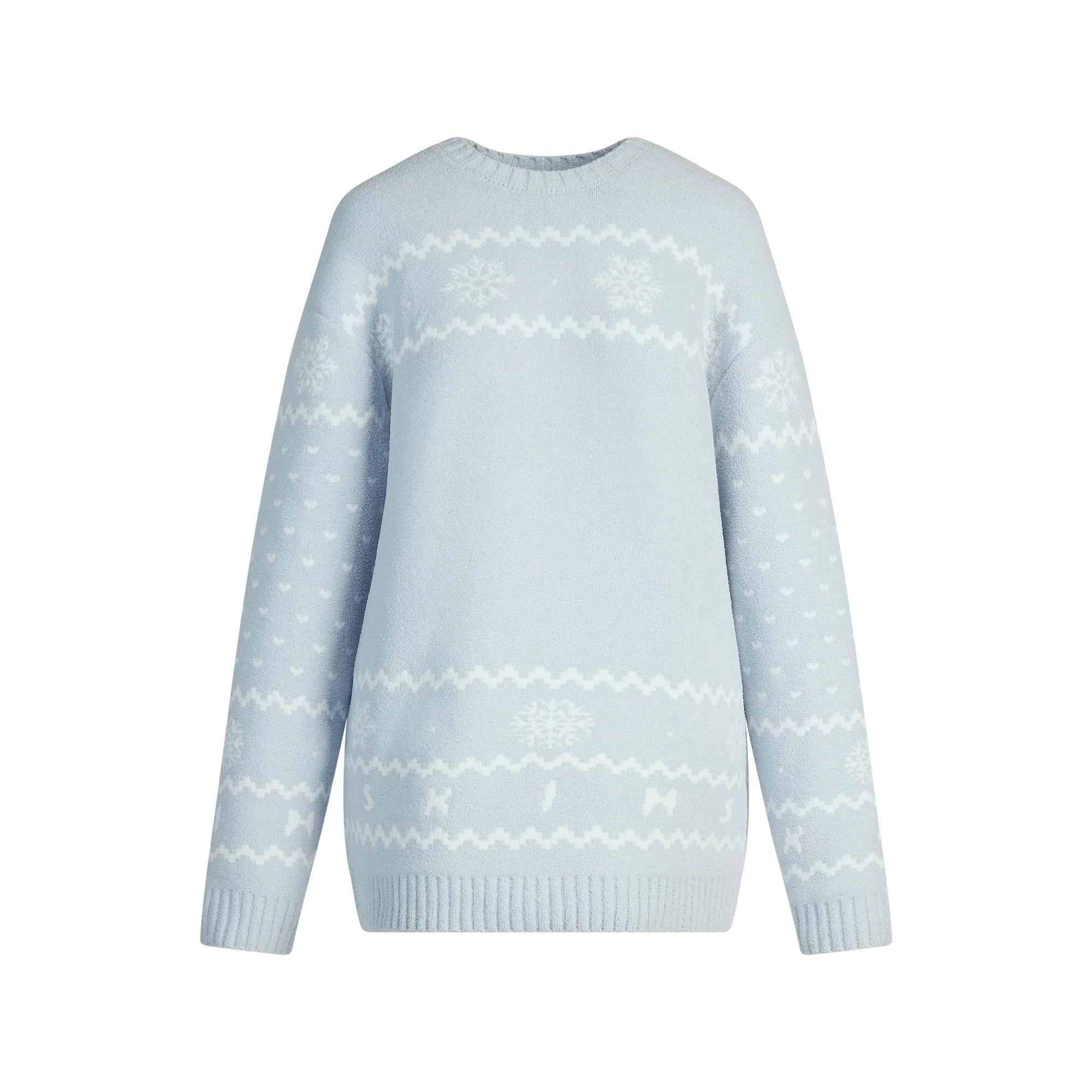SKIMS COZY LIGHT CREWNECK PULLOVER | ZEN BLUE HEART FAIR ISLE - Sneaker Türkiye