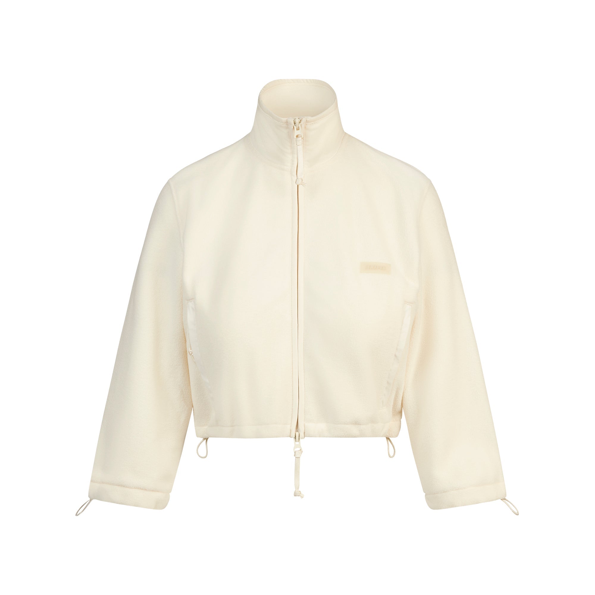 SKIMS OUTDOOR FLEECE CROPPED 3/4 SLEEVE JACKET | ECRU - Sneaker Türkiye