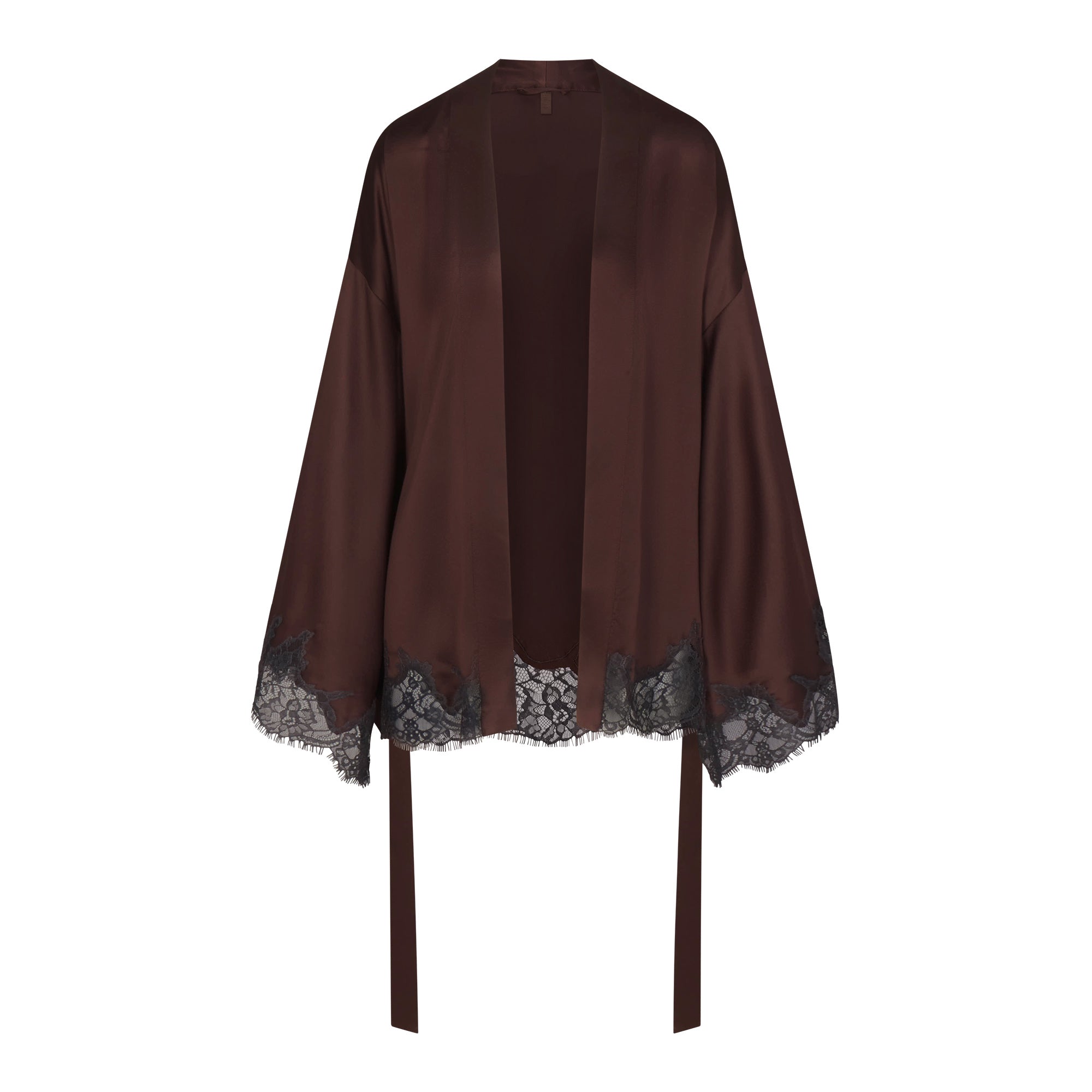 SKIMS SILK LACE ROBE | ESPRESSO CONTRAST - Sneaker Türkiye