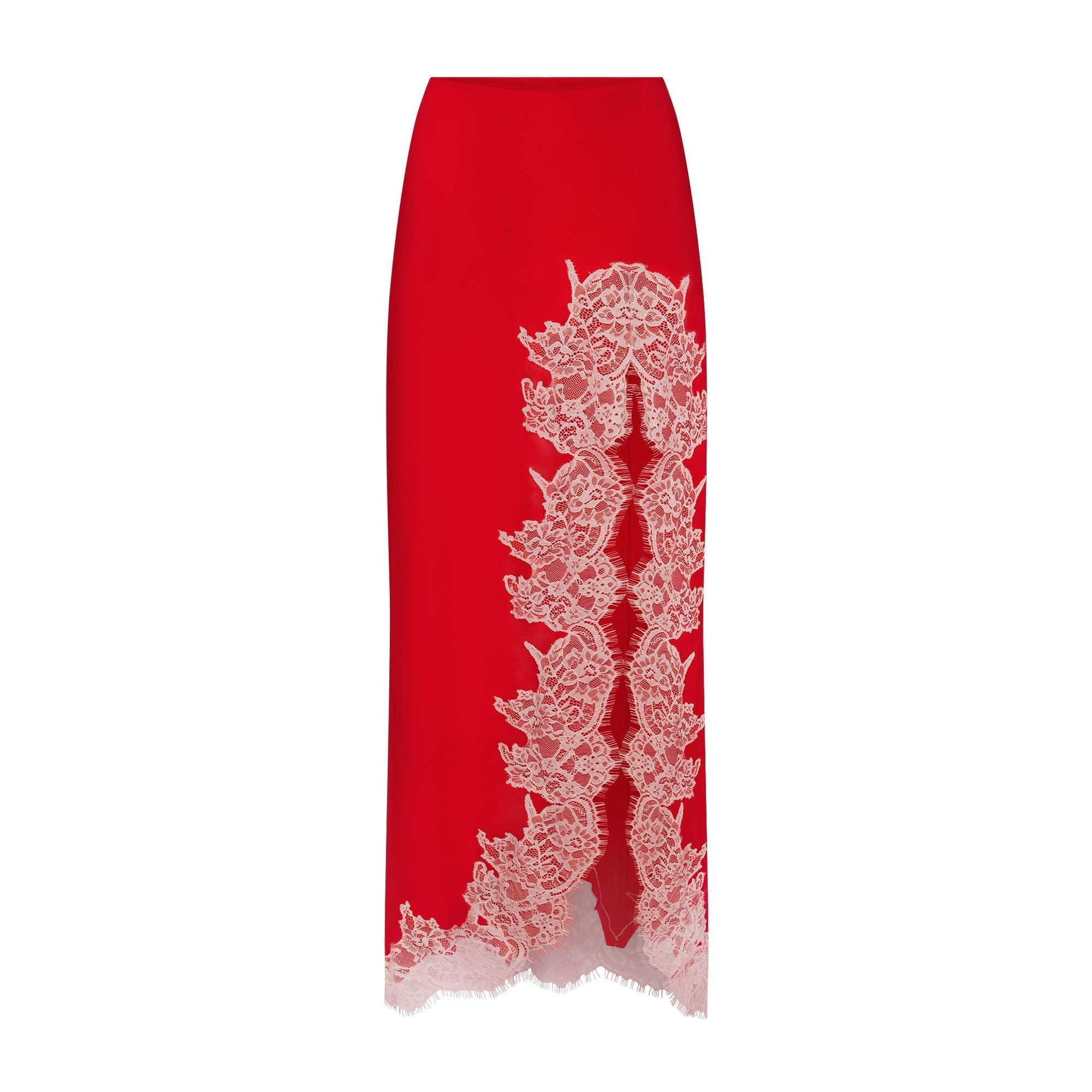 SKIMS SILK LACE SLIP MIDI SKIRT | RUBY CONTRAST - Sneaker Türkiye