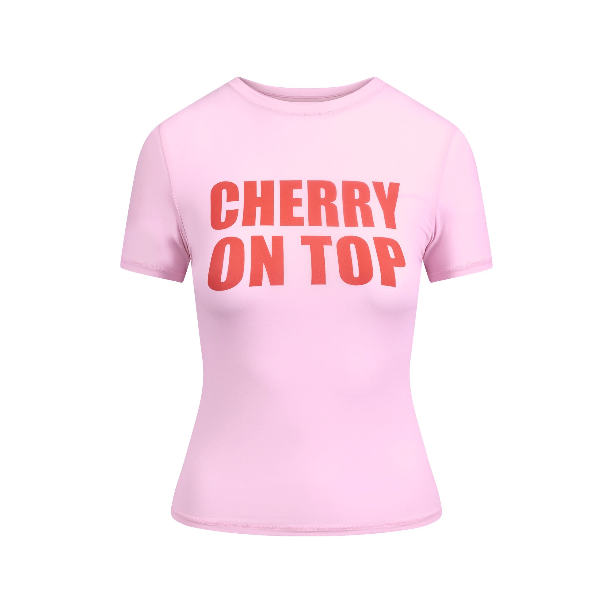 SKIMS FITS EVERYBODY T-SHIRT | BABY PINK CHERRY ON TOP - Sneaker Türkiye