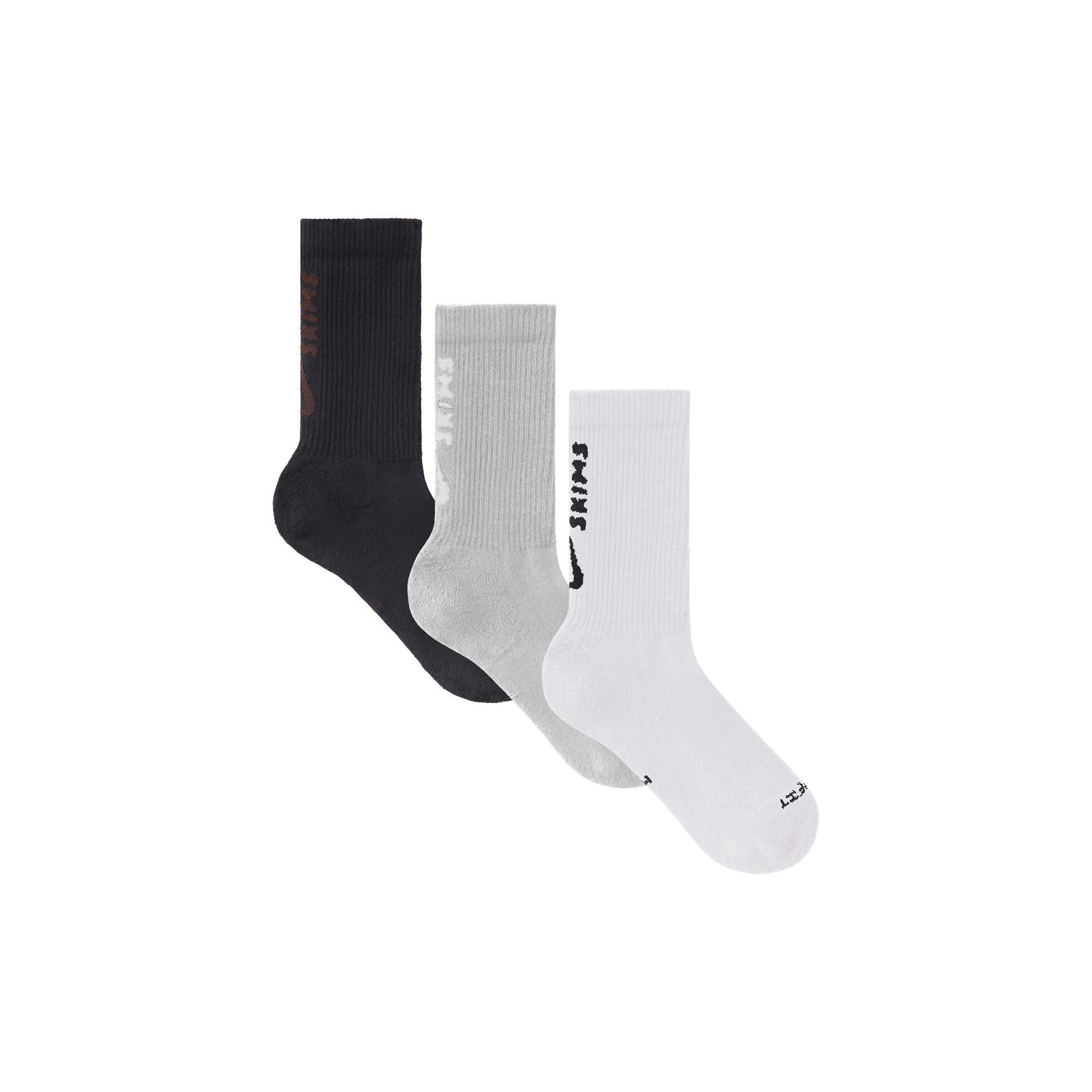 NikeSKIMS ACCESSORIES DRI-FIT CREW SOCK 3-PACK | HEATHER GREY MULTI - Sneaker Türkiye