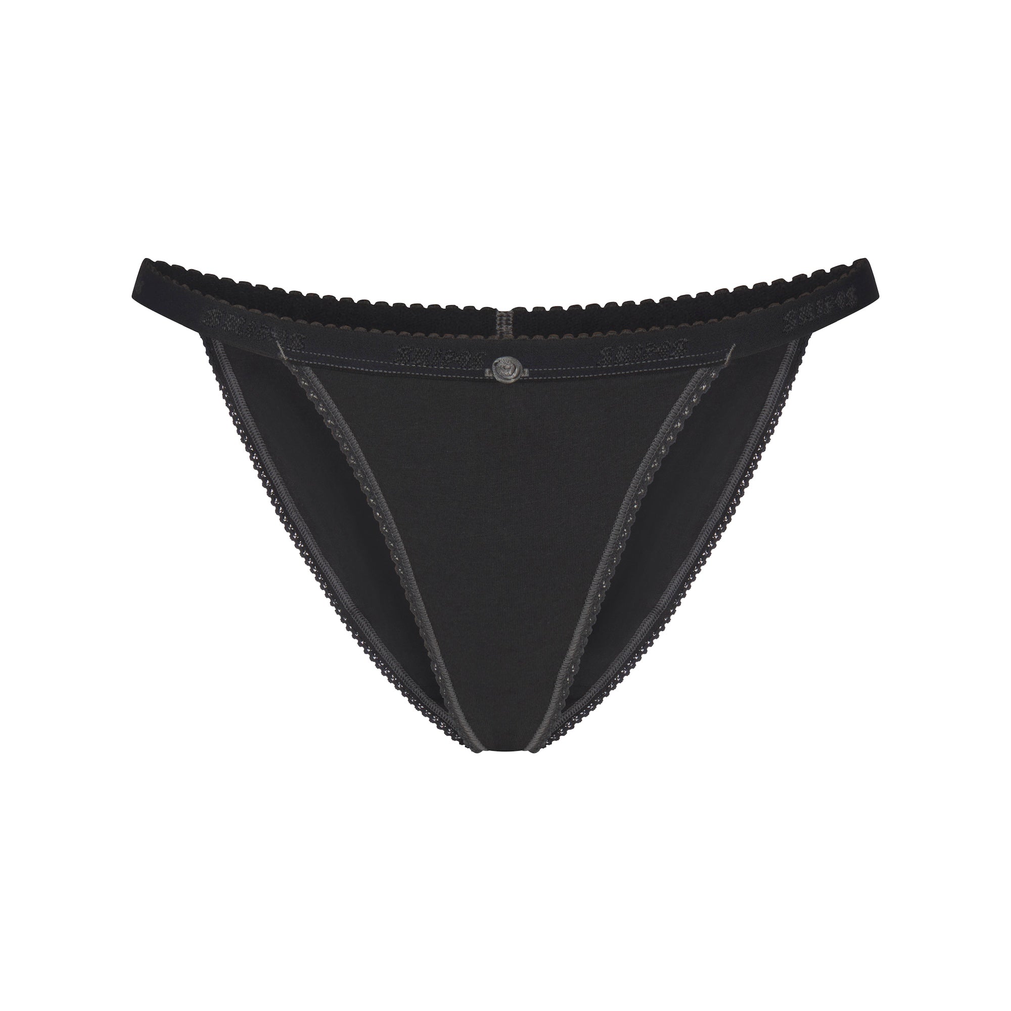 SKIMS LIGHTWEIGHT COTTON LOGO PICOT STRING BIKINI | SOOT - Sneaker Türkiye