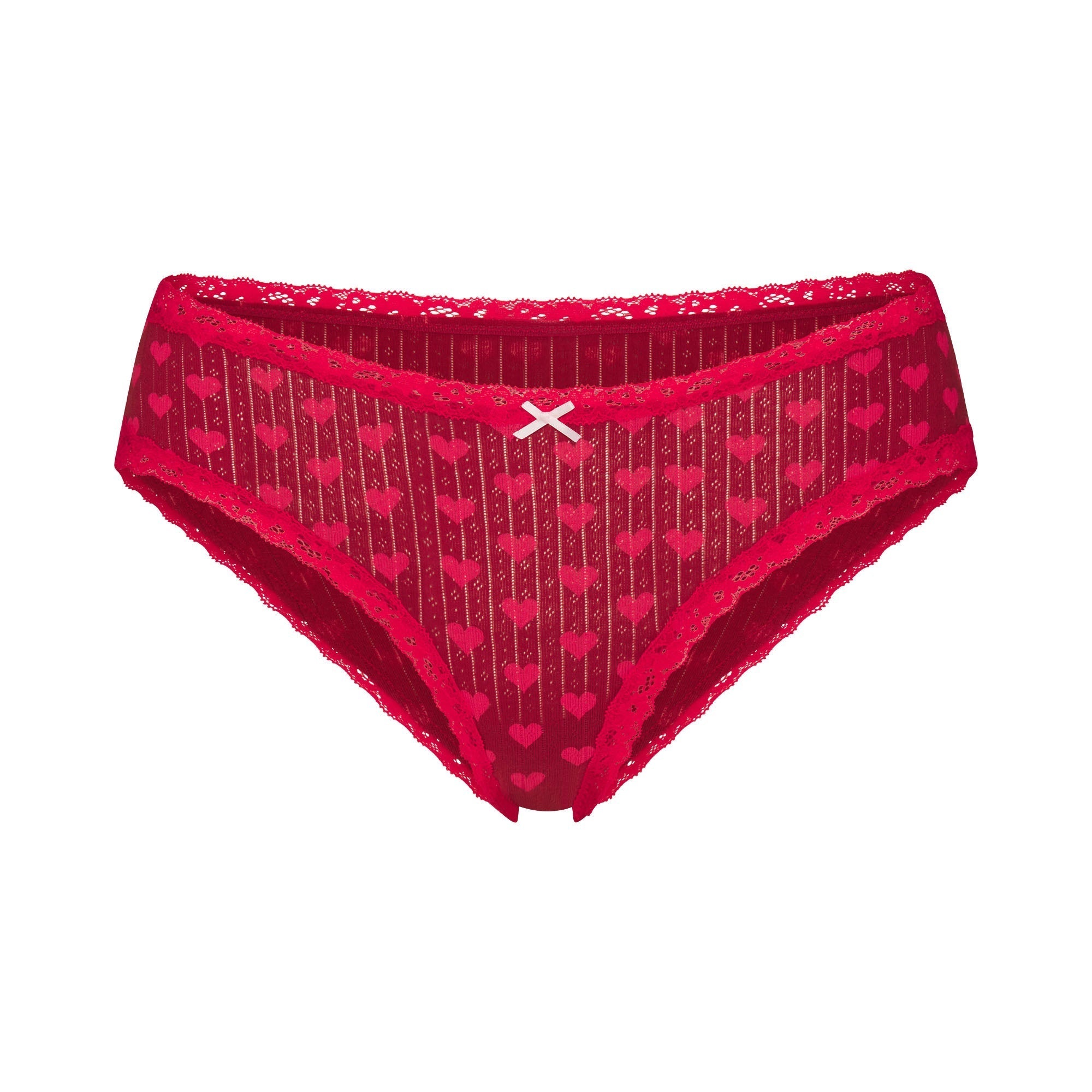 SKIMS LIGHTWEIGHT COTTON POINTELLE LACE BRIEF | BRICK HEART HALFDROP - Sneaker Türkiye