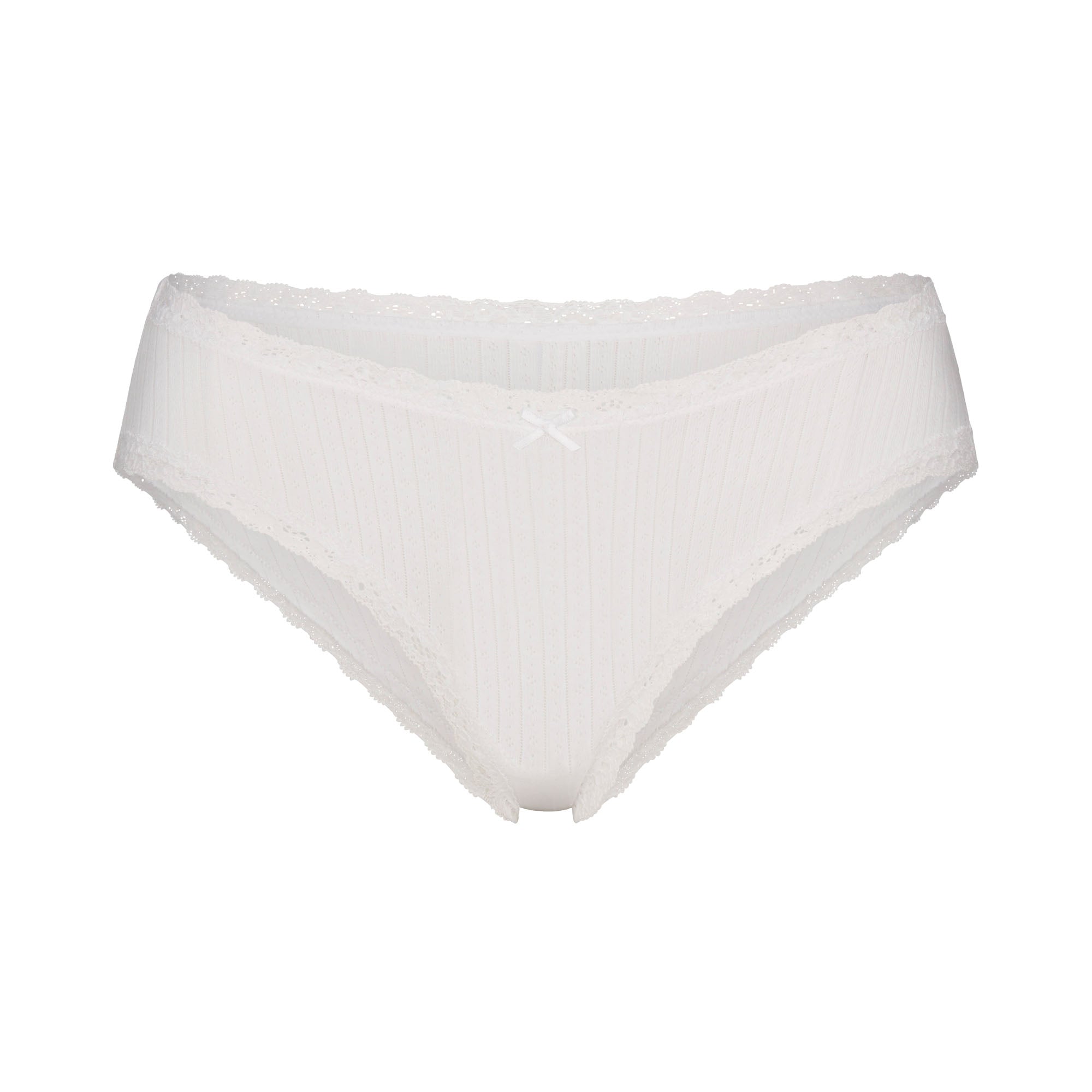 SKIMS LIGHTWEIGHT COTTON POINTELLE LACE BRIEF | SNOW - Sneaker Türkiye