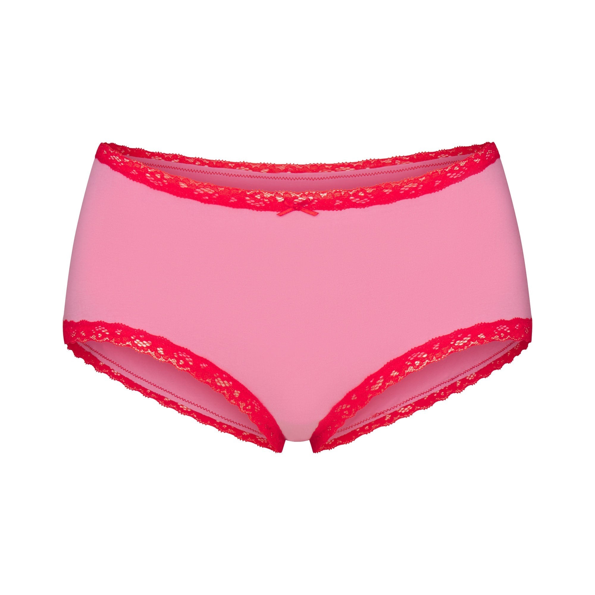 SKIMS LIGHTWEIGHT COTTON LACE BOY SHORT | CARNATION CONTRAST - Sneaker Türkiye