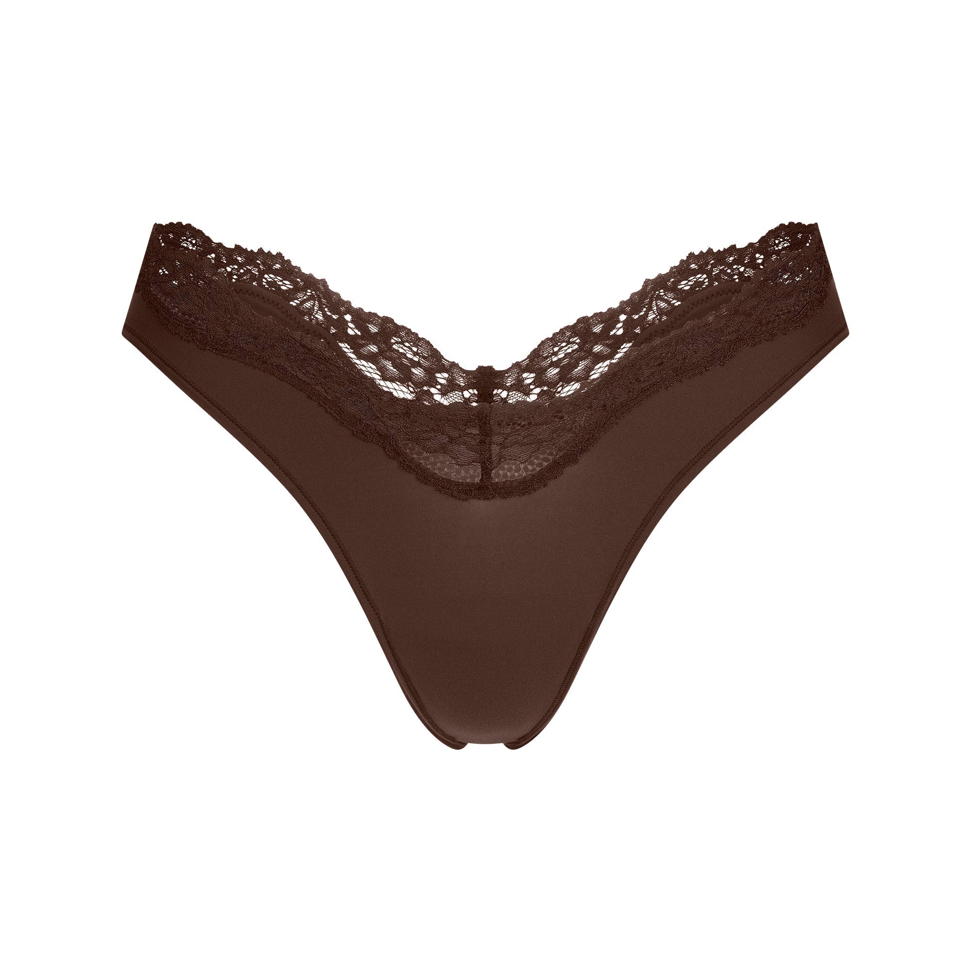 SKIMS FITS EVERYBODY LACE DIPPED THONG | ESPRESSO - Sneaker Türkiye
