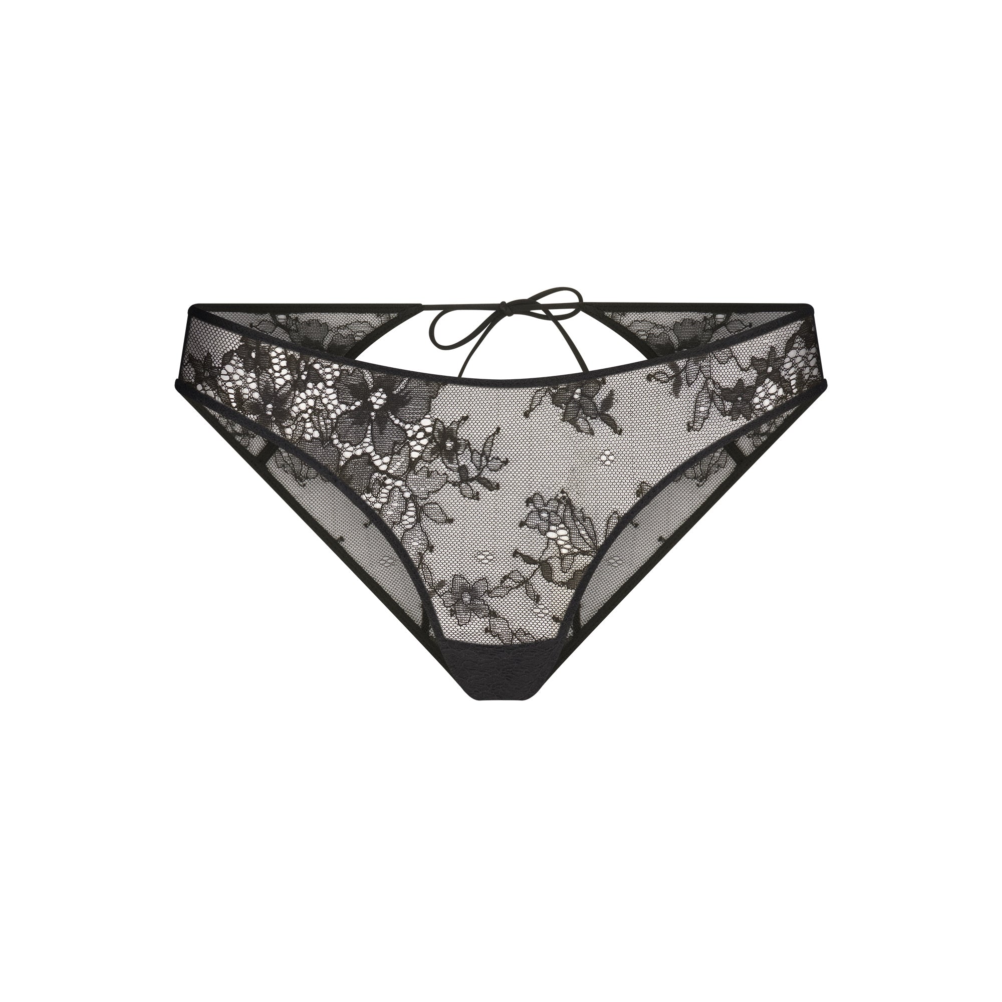 SKIMS ULTRA FINE LACE PEEK-A-BOO BIKINI | ONYX - Sneaker Türkiye