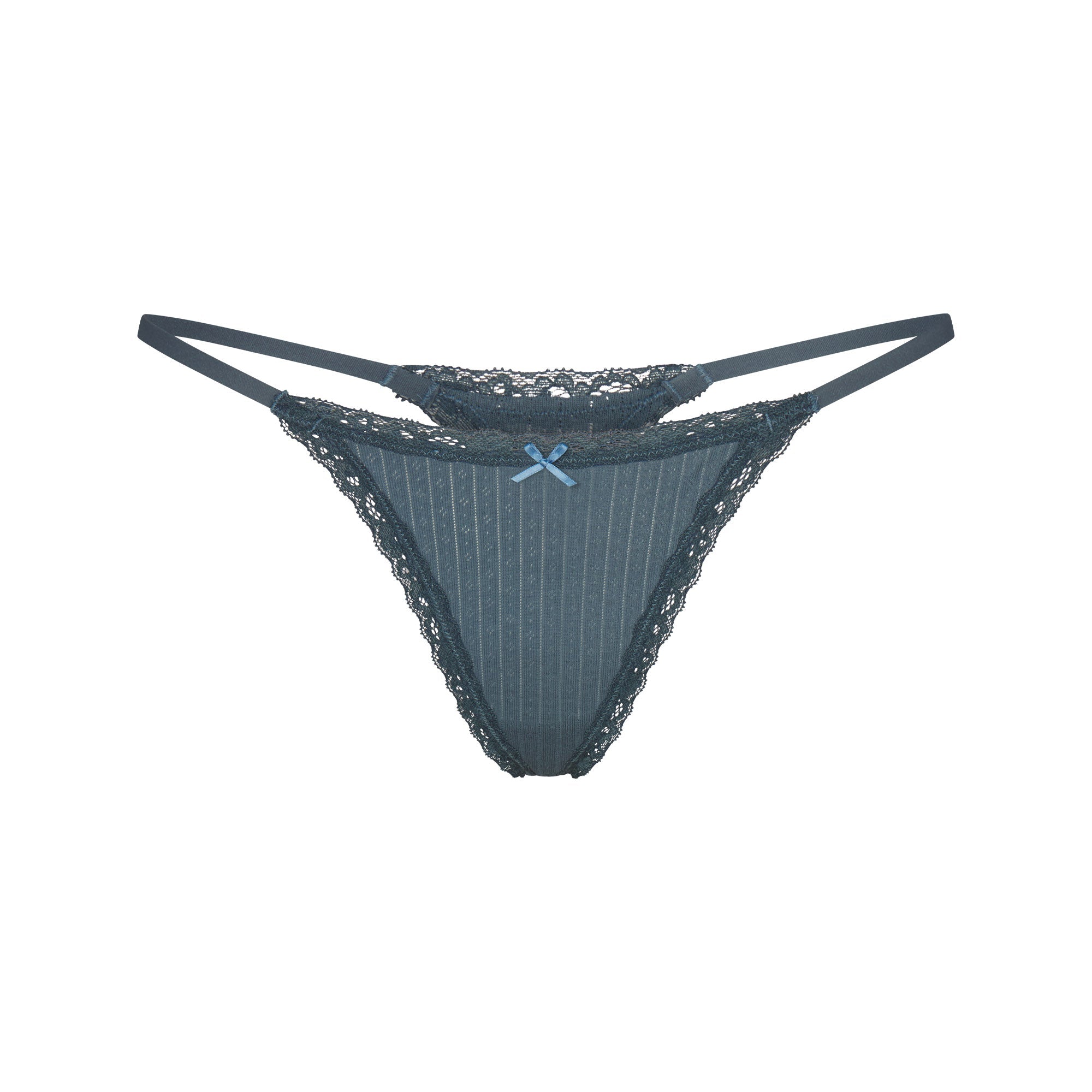 SKIMS LIGHTWEIGHT COTTON POINTELLE LACE STRING THONG | ZIRCON TONAL - Sneaker Türkiye