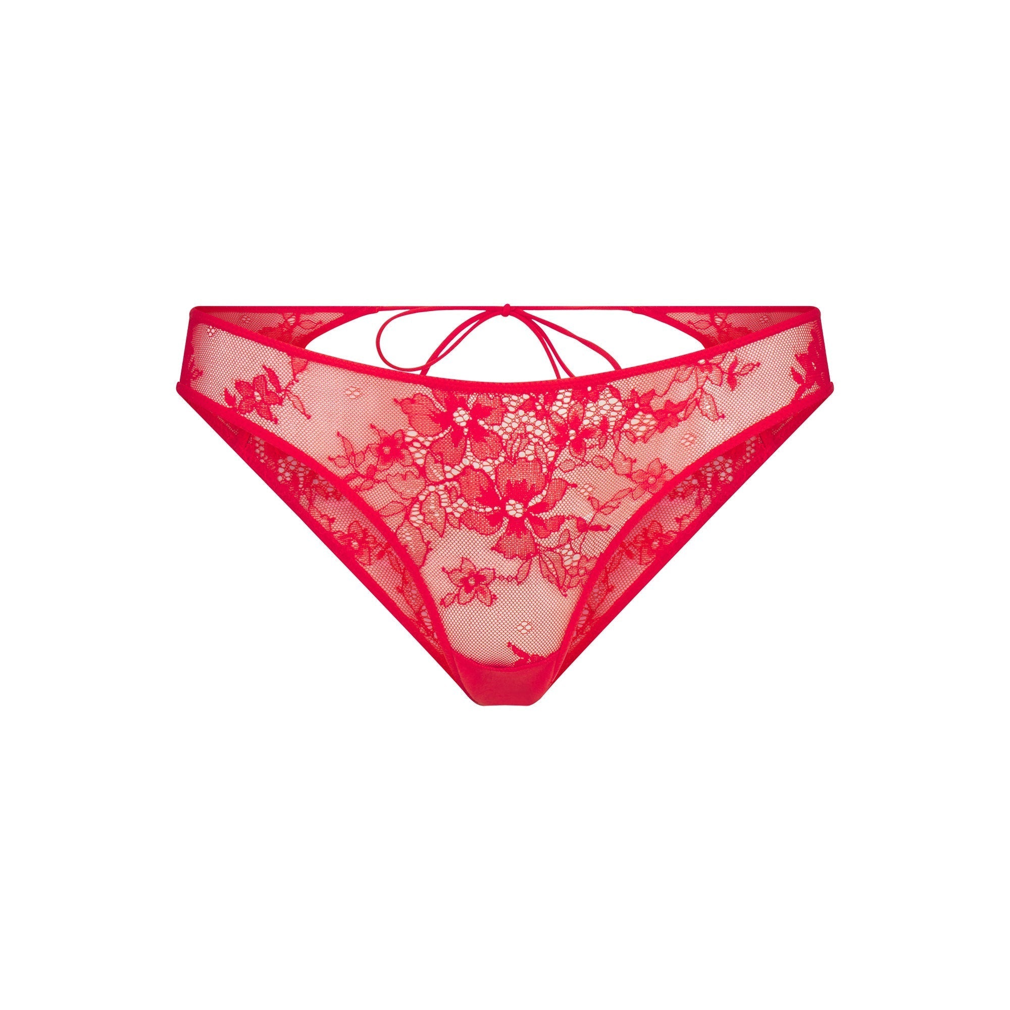 SKIMS ULTRA FINE LACE PEEK-A-BOO BIKINI | RUBY - Sneaker Türkiye