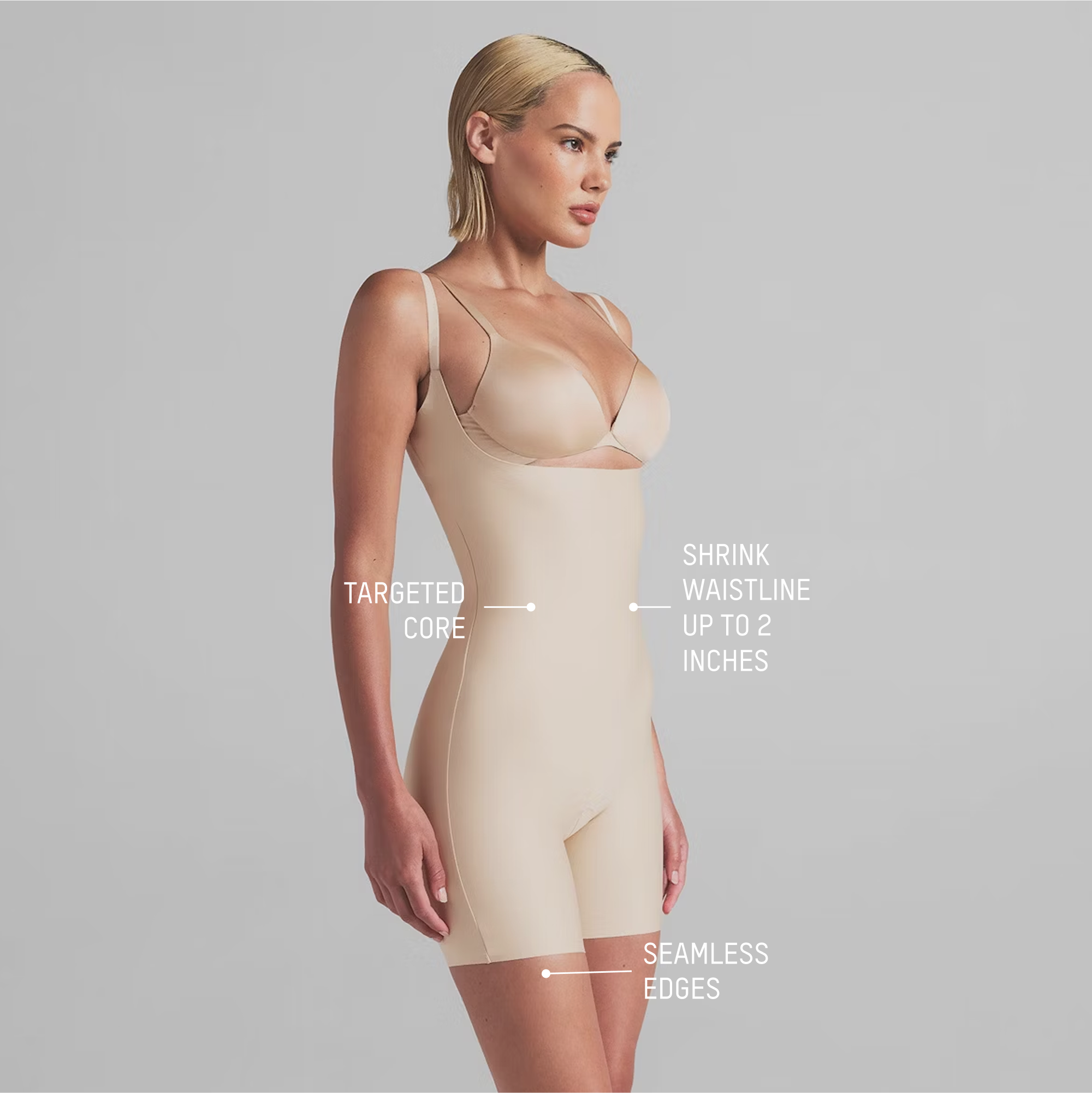SKIMS BODY CORE SCULPT OPEN BUST MID THIGH BODYSUIT | ONYX - Sneaker Türkiye