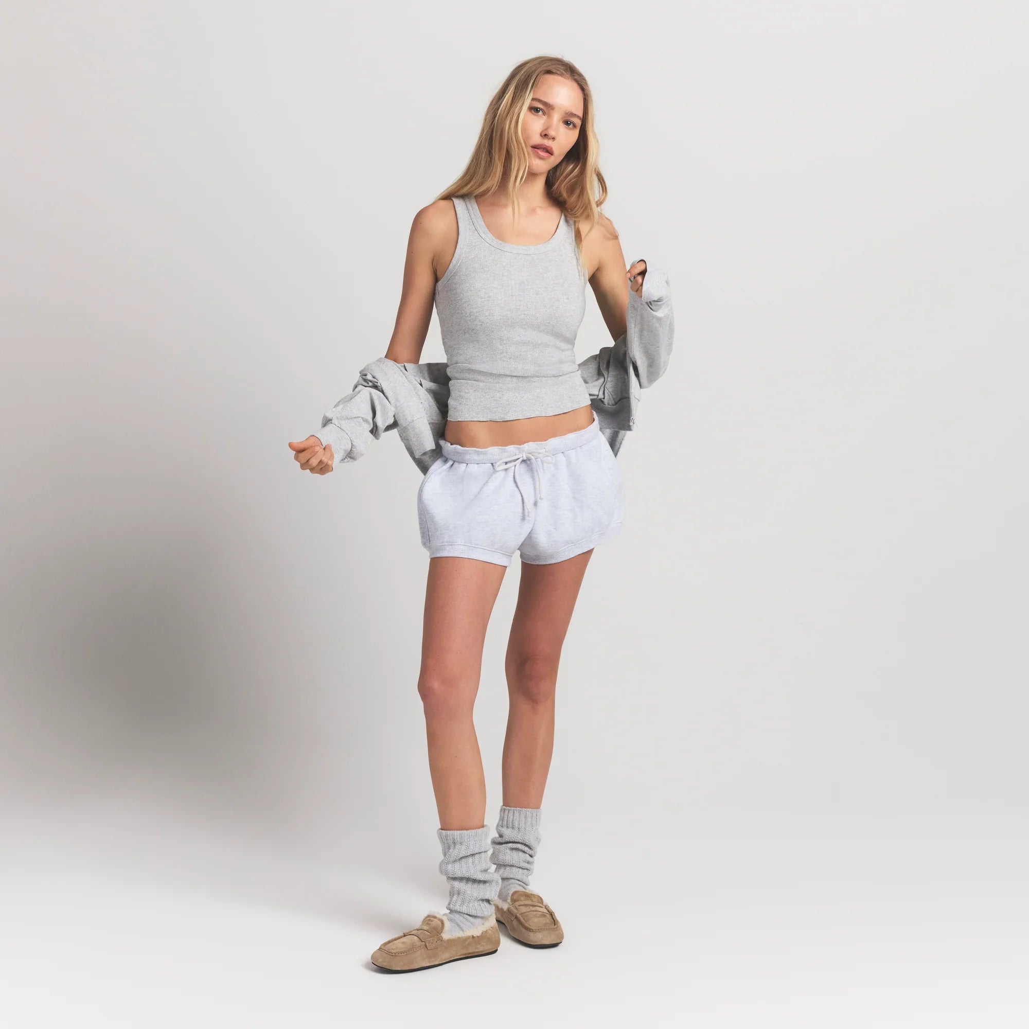 SKIMS COTTON RIB SCOOP NECK TANK | LIGHT HEATHER GREY - Sneaker Türkiye