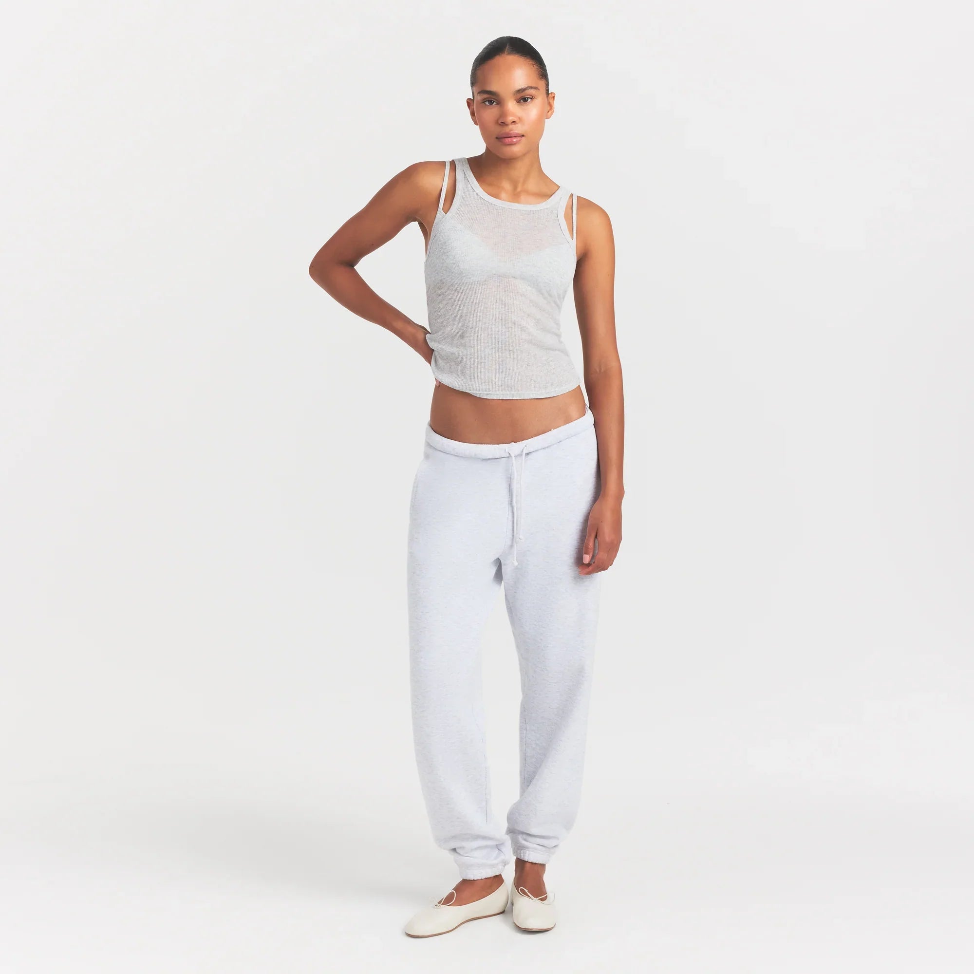 SKIMS SHEER RIB TANK | LIGHT HEATHER GREY - Sneaker Türkiye