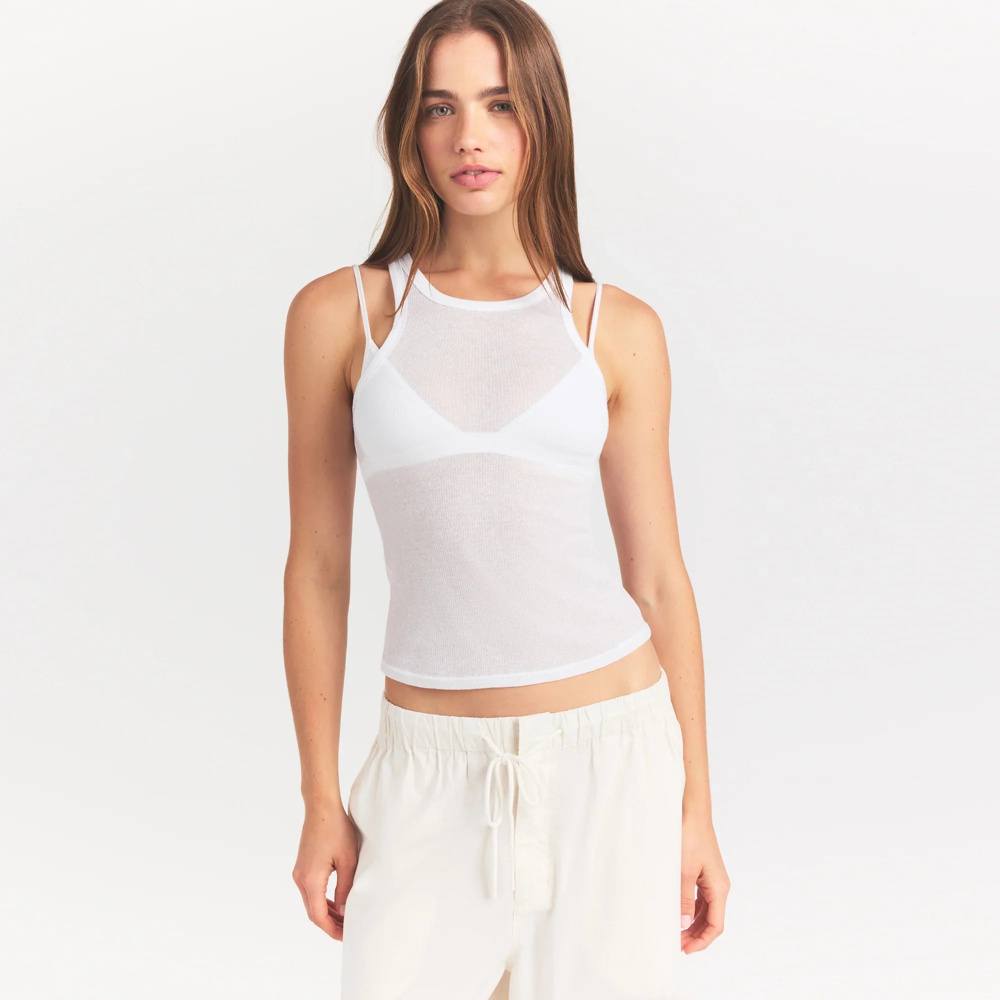 SKIMS SHEER RIB TANK | SNOW - Sneaker Türkiye