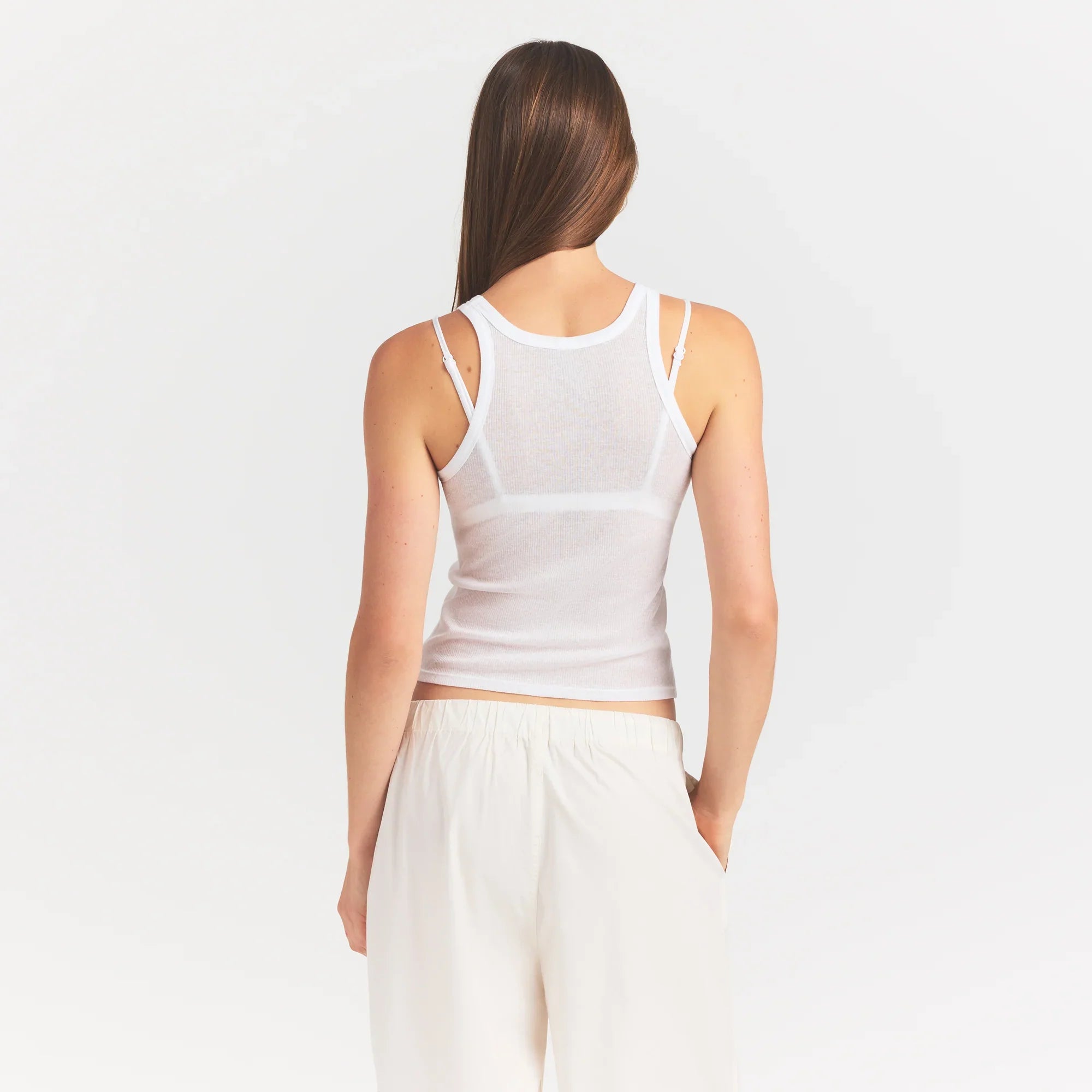 SKIMS SHEER RIB TANK | SNOW - Sneaker Türkiye