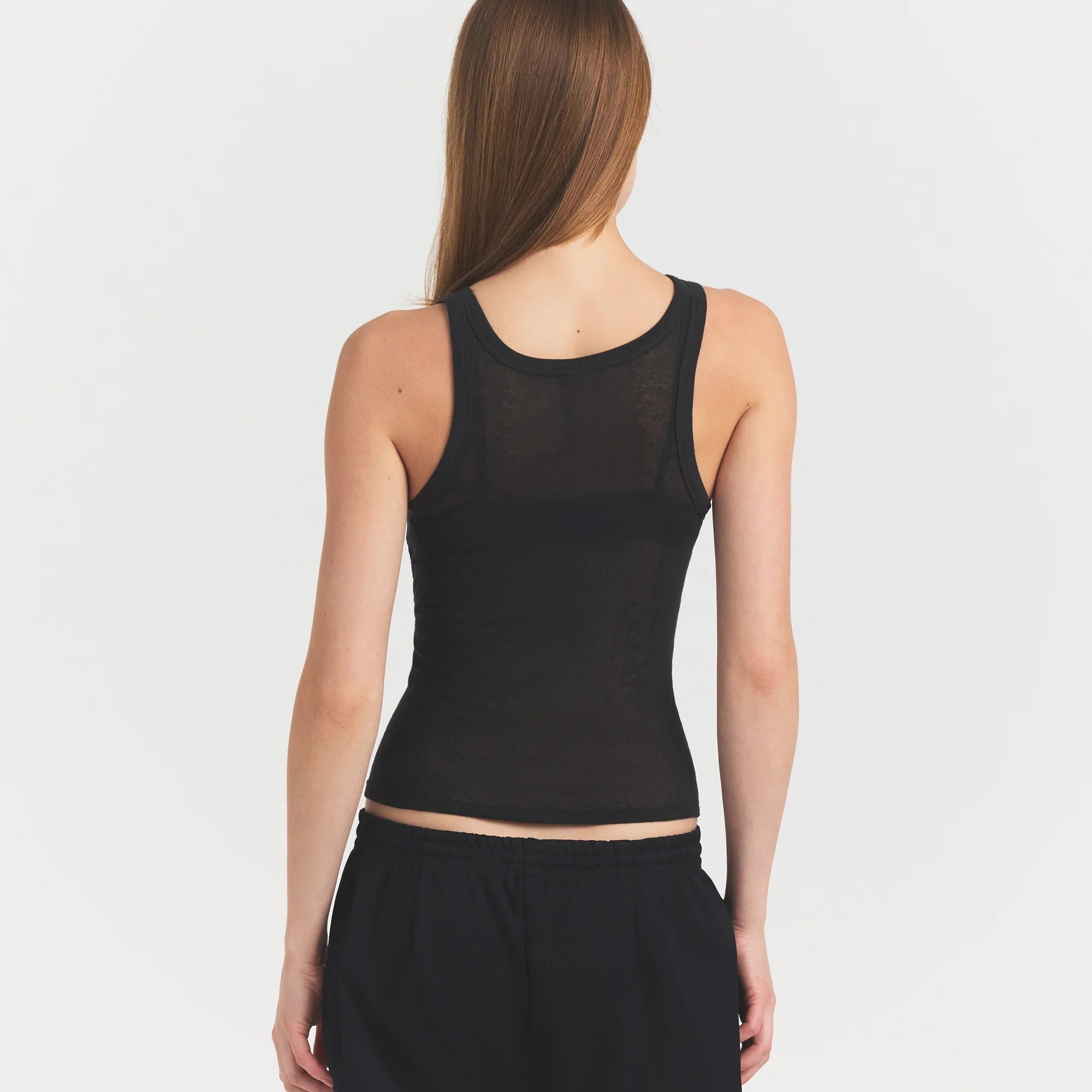 SKIMS SHEER RIB TANK | SOOT - Sneaker Türkiye