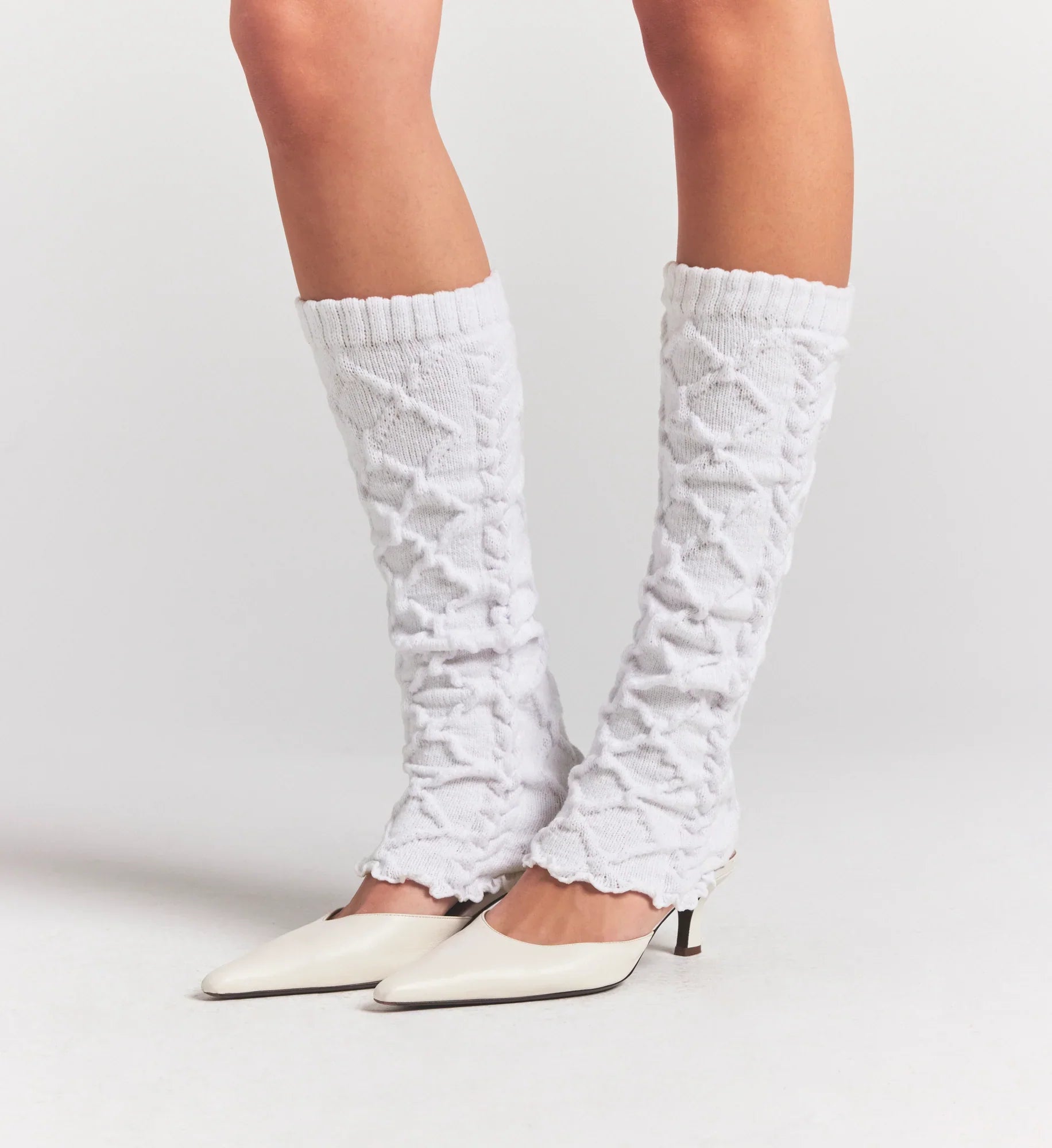 SKIMS COZY LIGHT CABLE KNIT LEG WARMERS | IVORY - Sneaker Türkiye