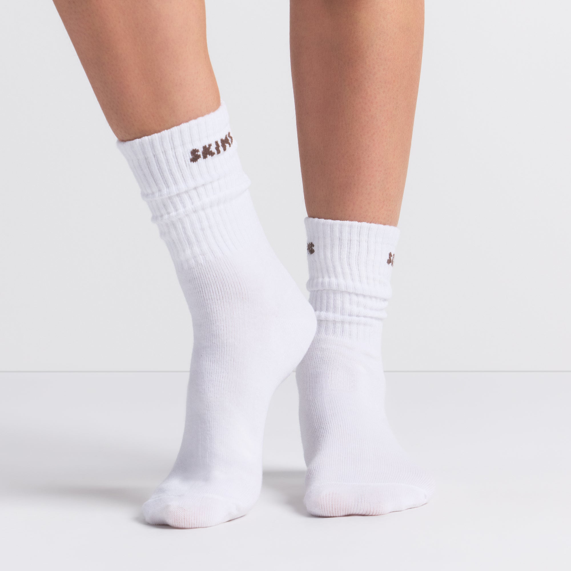 SKIMS RIBBED CREW LOGO SOCK 3-PACK | SNOW - Sneaker Türkiye