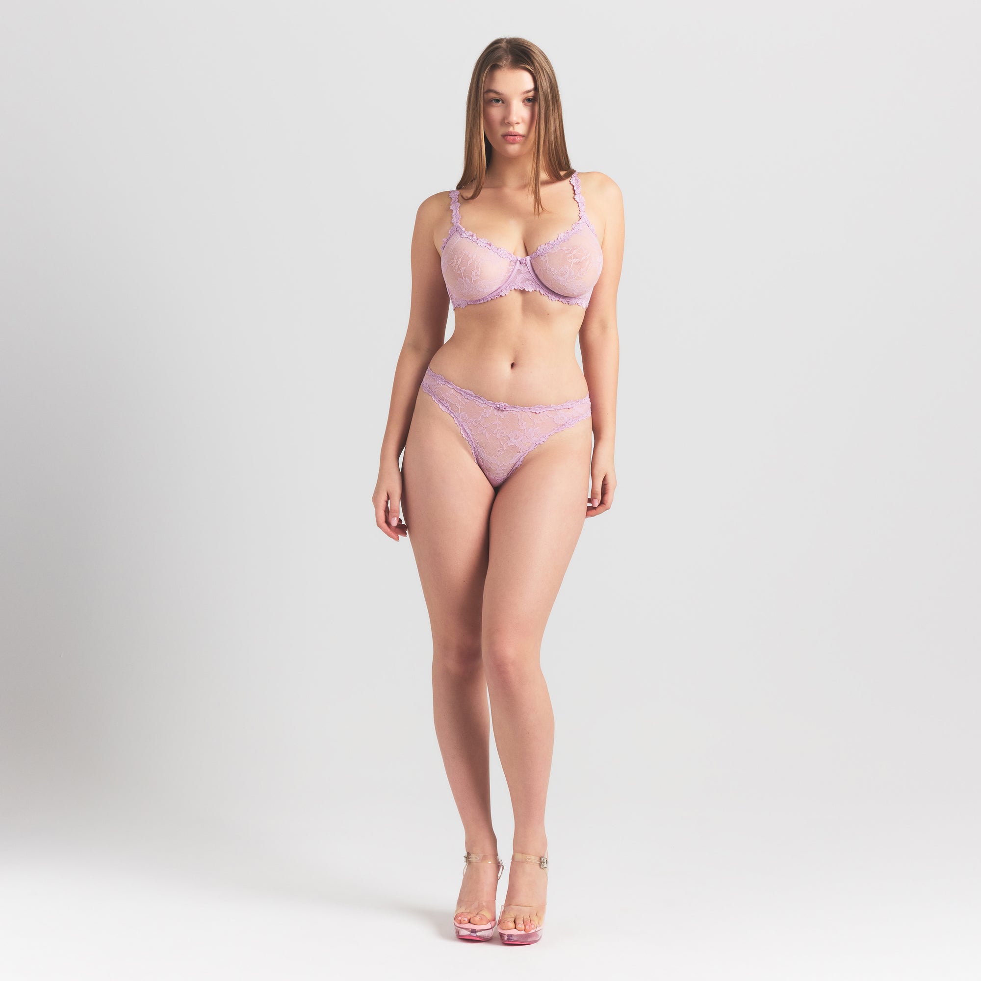 SKIMS STRETCH LACE UNLINED DEMI BRA | BABY PINK - Sneaker Türkiye