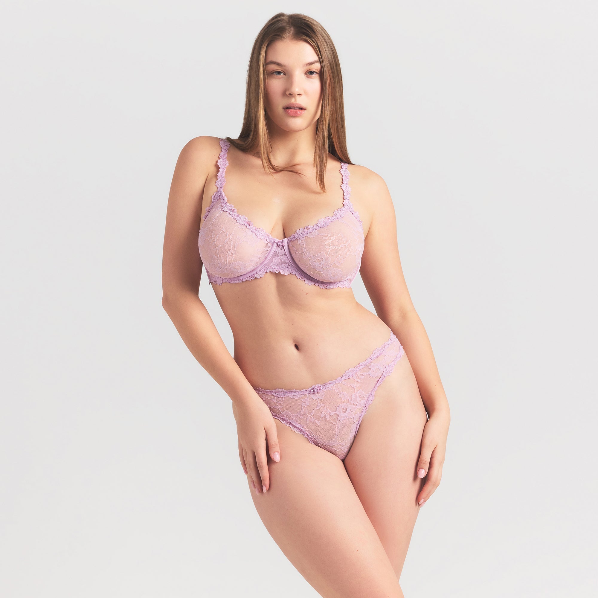 SKIMS STRETCH LACE UNLINED DEMI BRA | BABY PINK - Sneaker Türkiye