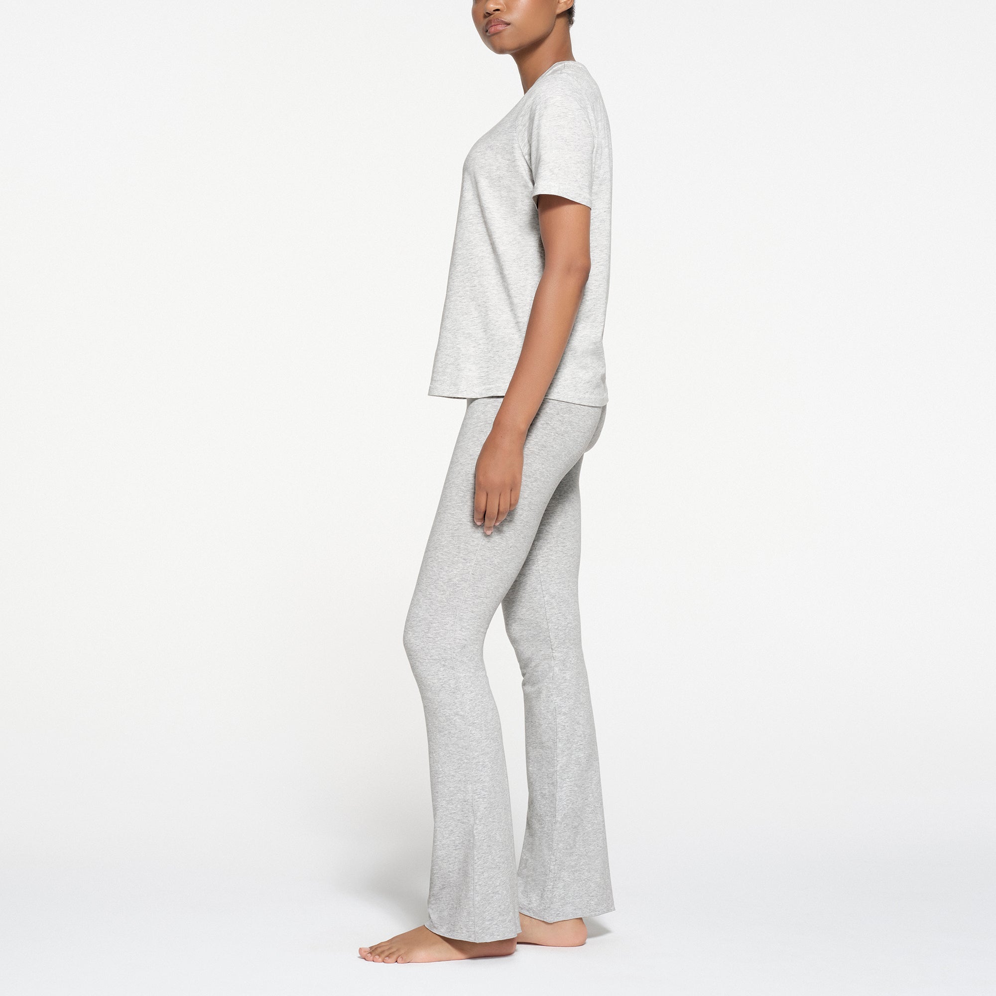 SKIMS RELAXED TEES T-SHIRT | LIGHT HEATHER GREY - Sneaker Türkiye