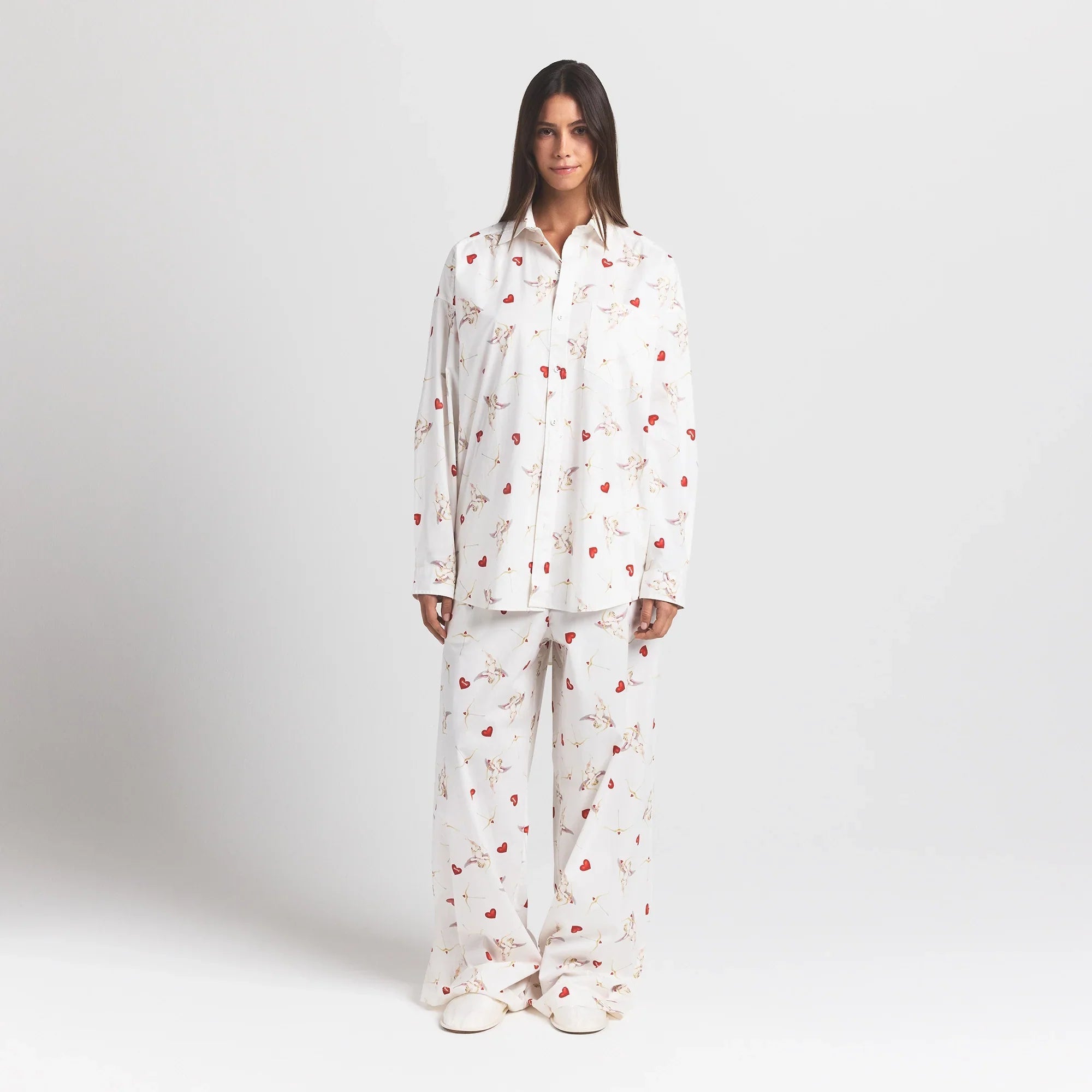 SKIMS COTTON POPLIN OVERBedenD SLEEP SET | MARBLE CHERUB PRINT - Sneaker Türkiye