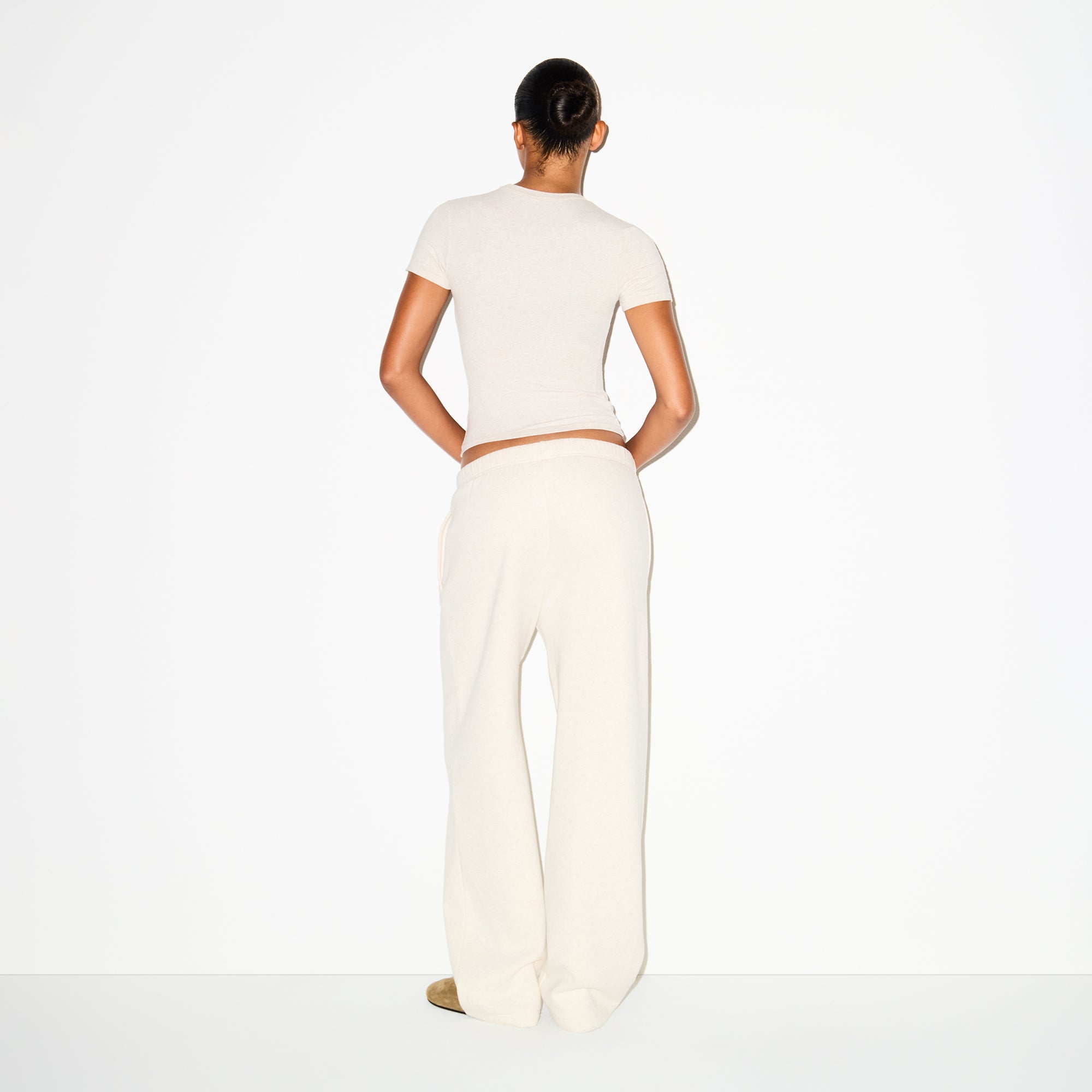 SKIMS COTTON FLEECE CLASSIC STRAIGHT LEG PANT | OATMEAL HEATHER - Sneaker Türkiye