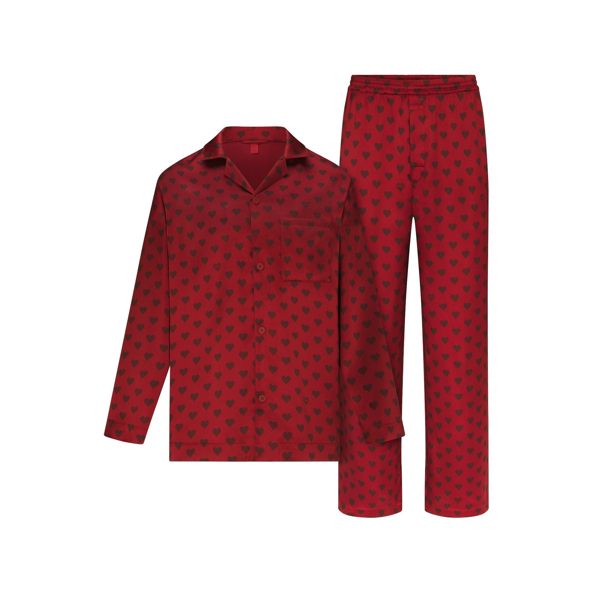 SKIMS SATEEN SLEEP MENS LONG SLEEP SET | RED HEART HALFDROP - Sneaker Türkiye