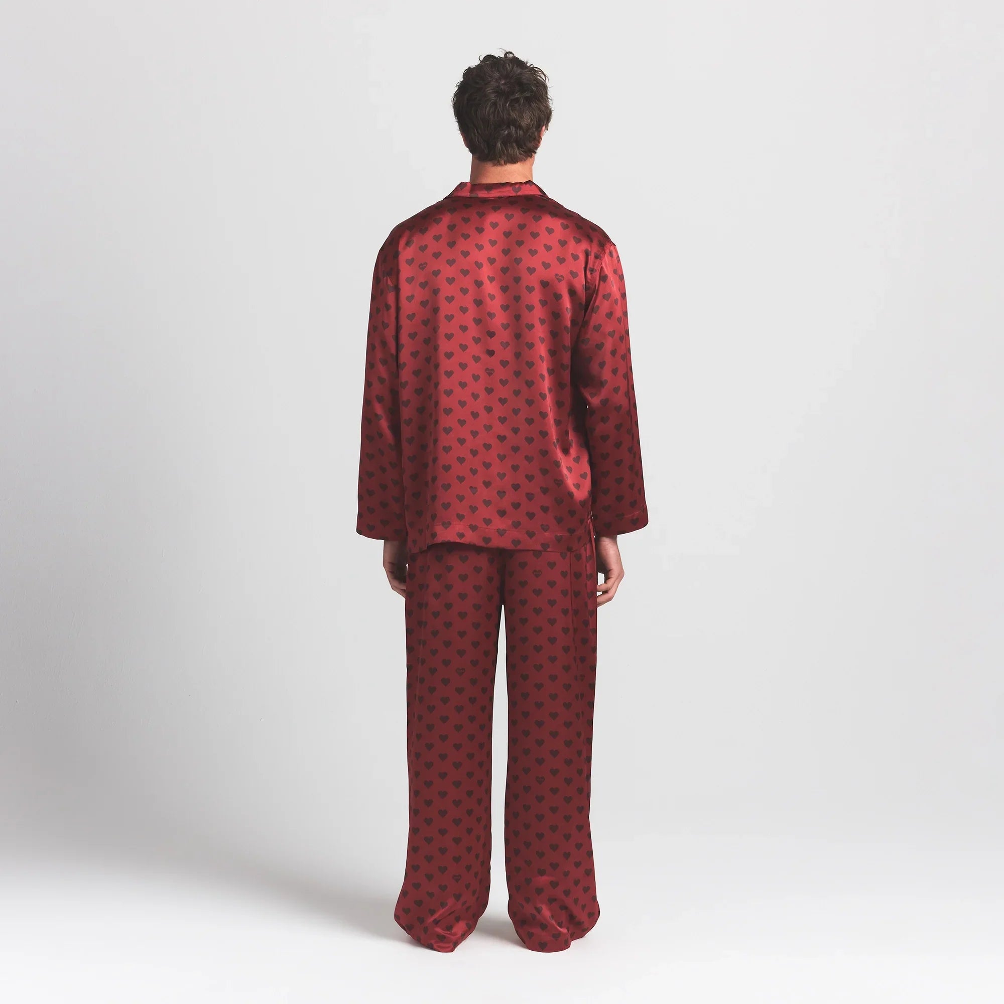 SKIMS SATEEN SLEEP MENS LONG SLEEP SET | RED HEART HALFDROP - Sneaker Türkiye