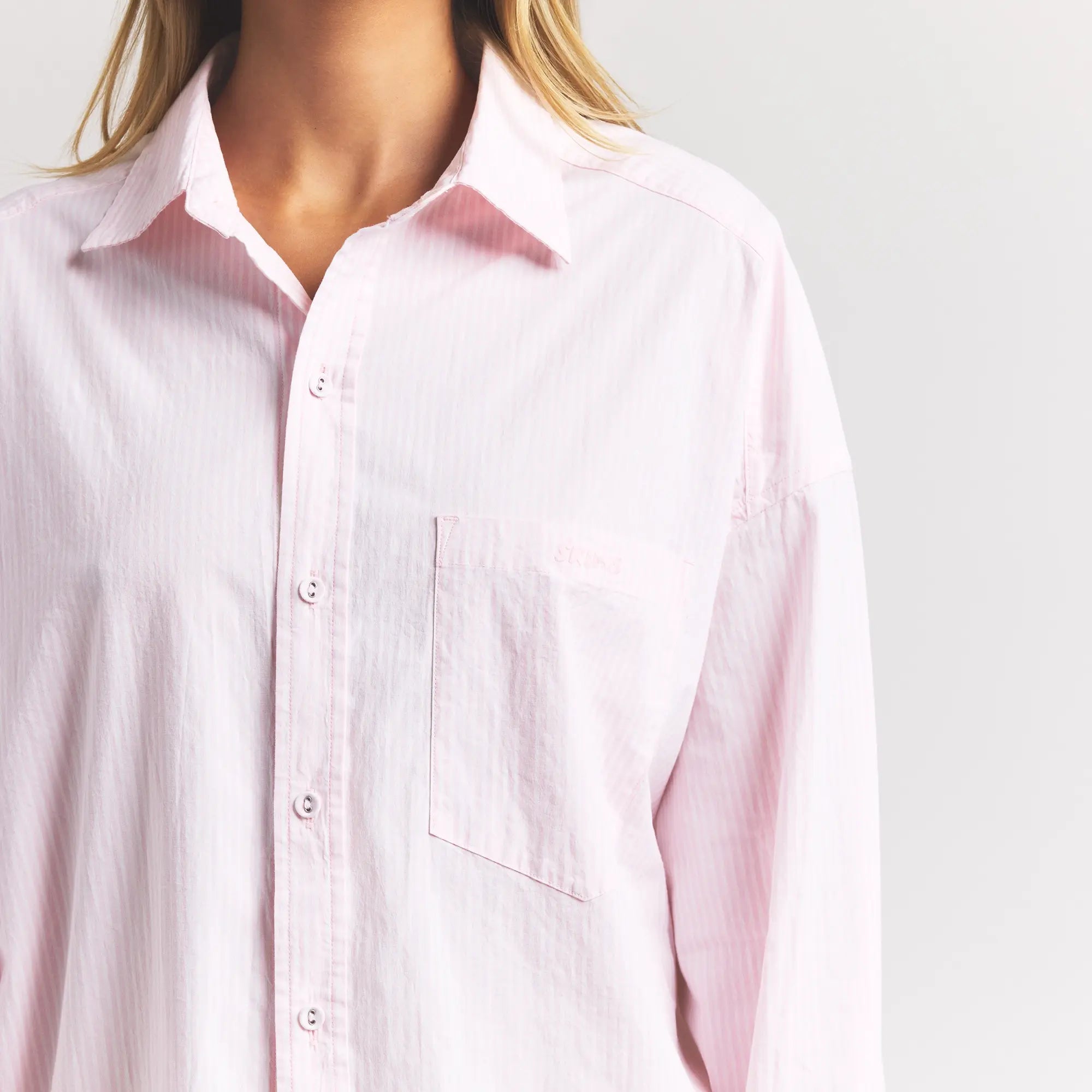 SKIMS COTTON POPLIN OVERBedenD SLEEP SET | CHERRY BLOSSOM STRIPE - Sneaker Türkiye