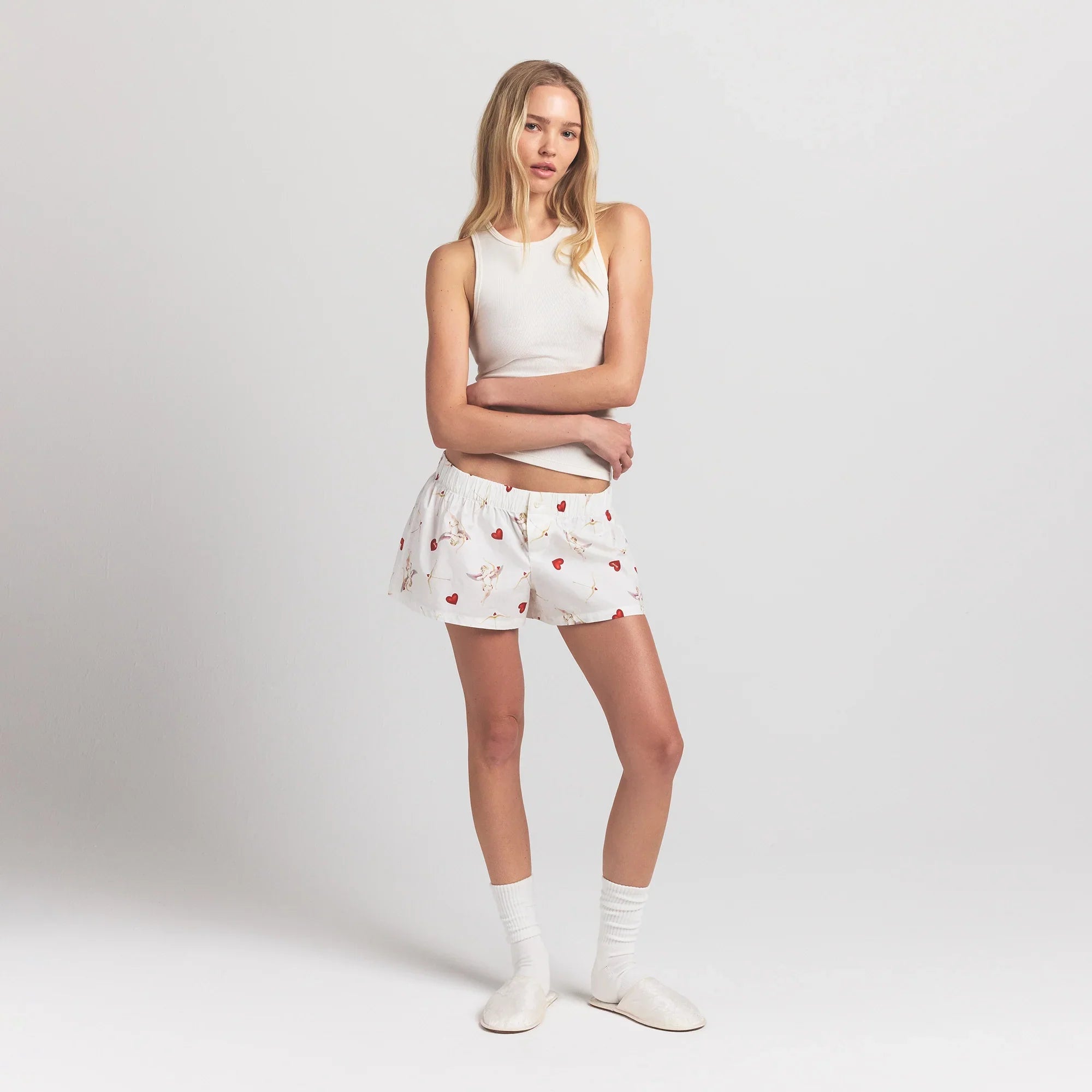 SKIMS COTTON POPLIN BOXER SLEEP SET | MARBLE CHERUB PRINT - Sneaker Türkiye