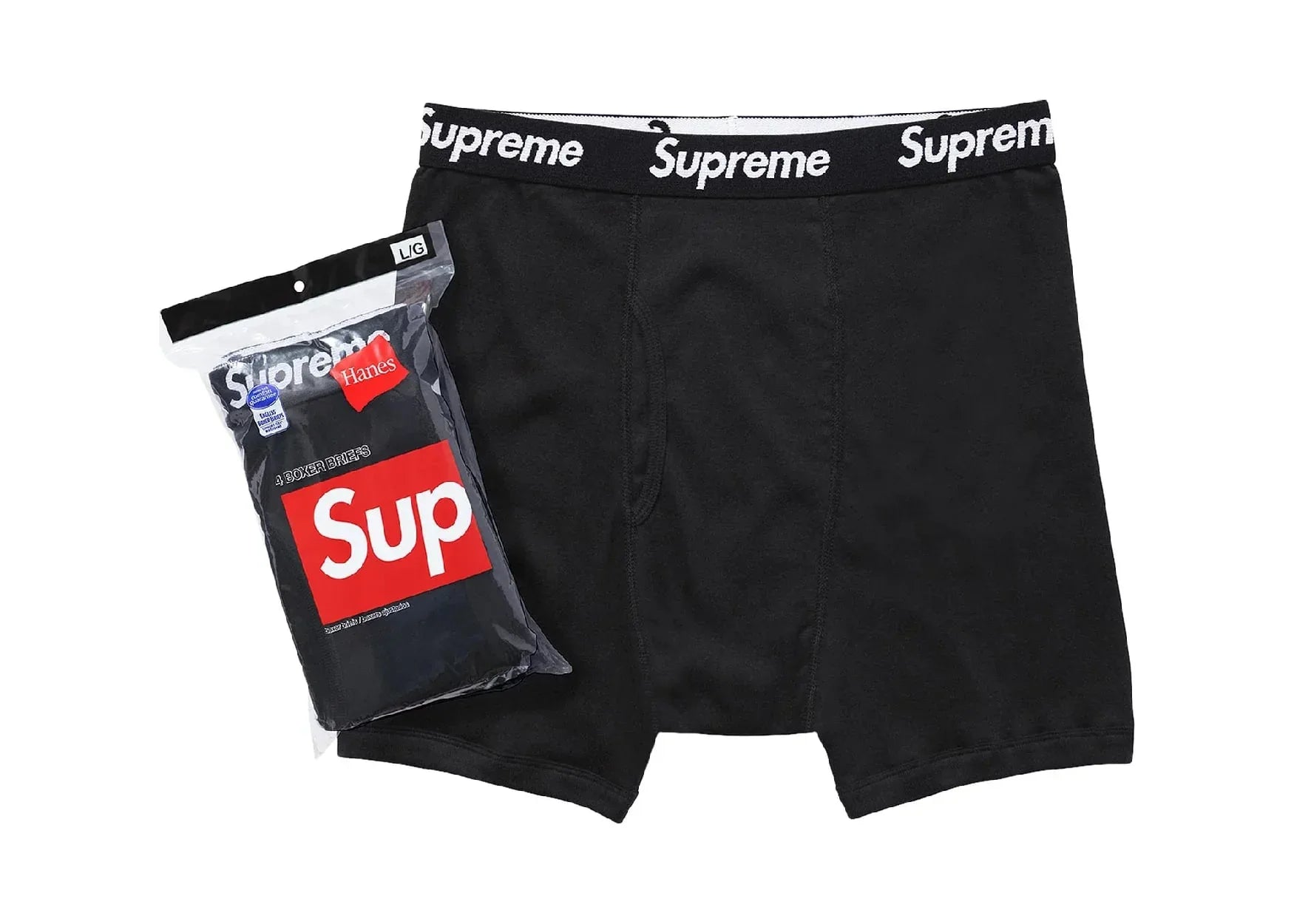 Supreme Hanes Boxer Briefs (4 Pack) Black - Sneaker Türkiye
