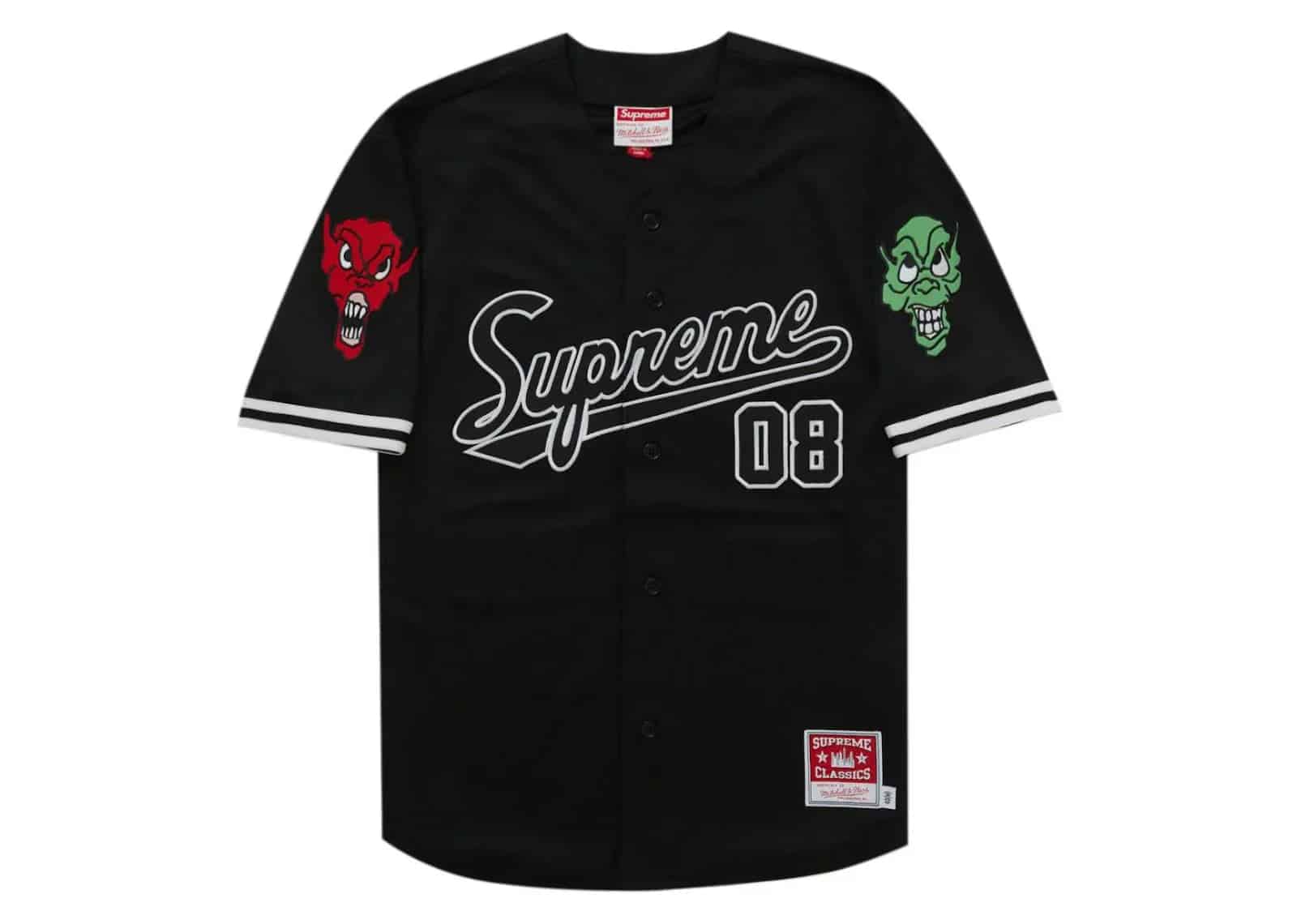 Supreme Mitchell & Ness Downtown Hell Baseball Jersey Black - Sneaker Türkiye