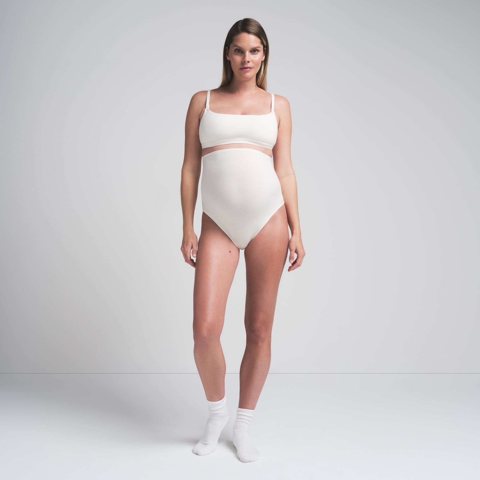 SKIMS COTTON JERSEY MATERNITY HIGH-WAISTED THONG | MARBLE - Sneaker Türkiye