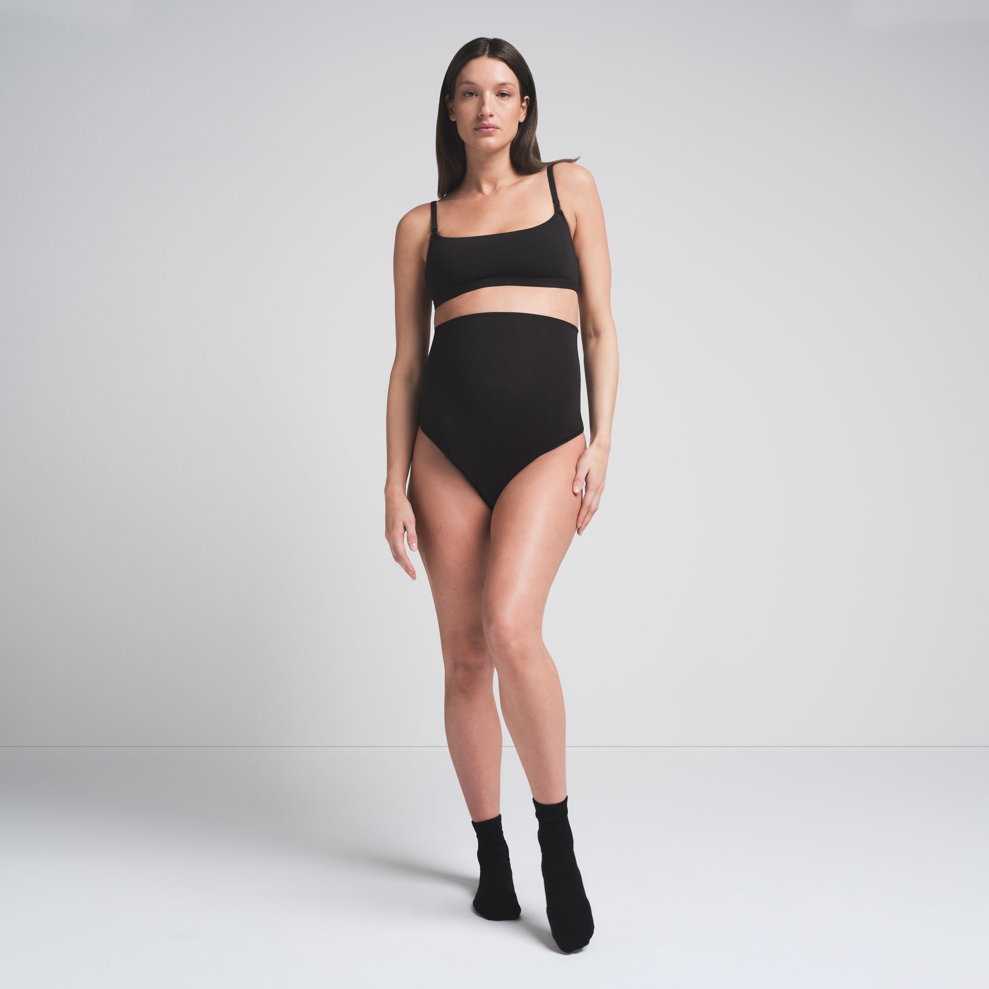 SKIMS COTTON JERSEY MATERNITY HIGH-WAISTED THONG | SOOT - Sneaker Türkiye