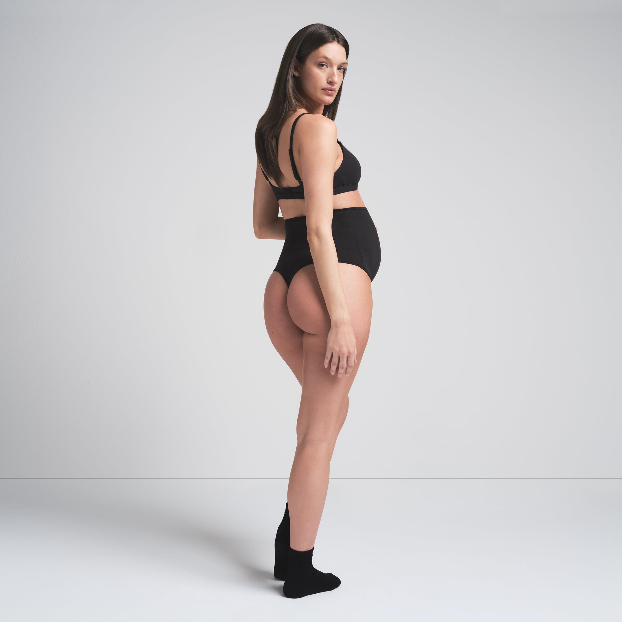 SKIMS COTTON JERSEY MATERNITY HIGH-WAISTED THONG | SOOT - Sneaker Türkiye