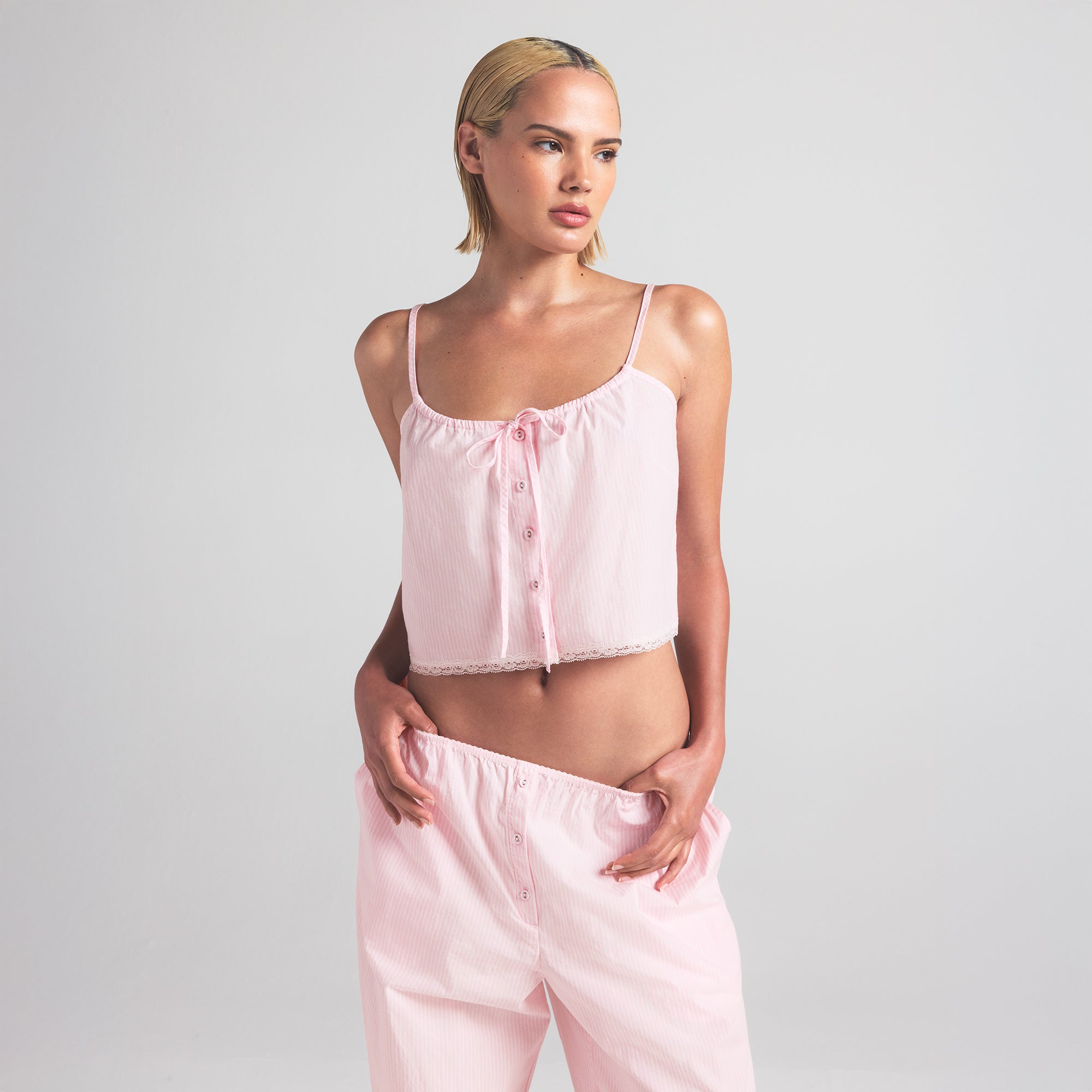 SKIMS COTTON POPLIN SLEEP CAMI | CHERRY BLOSSOM STRIPE - Sneaker Türkiye