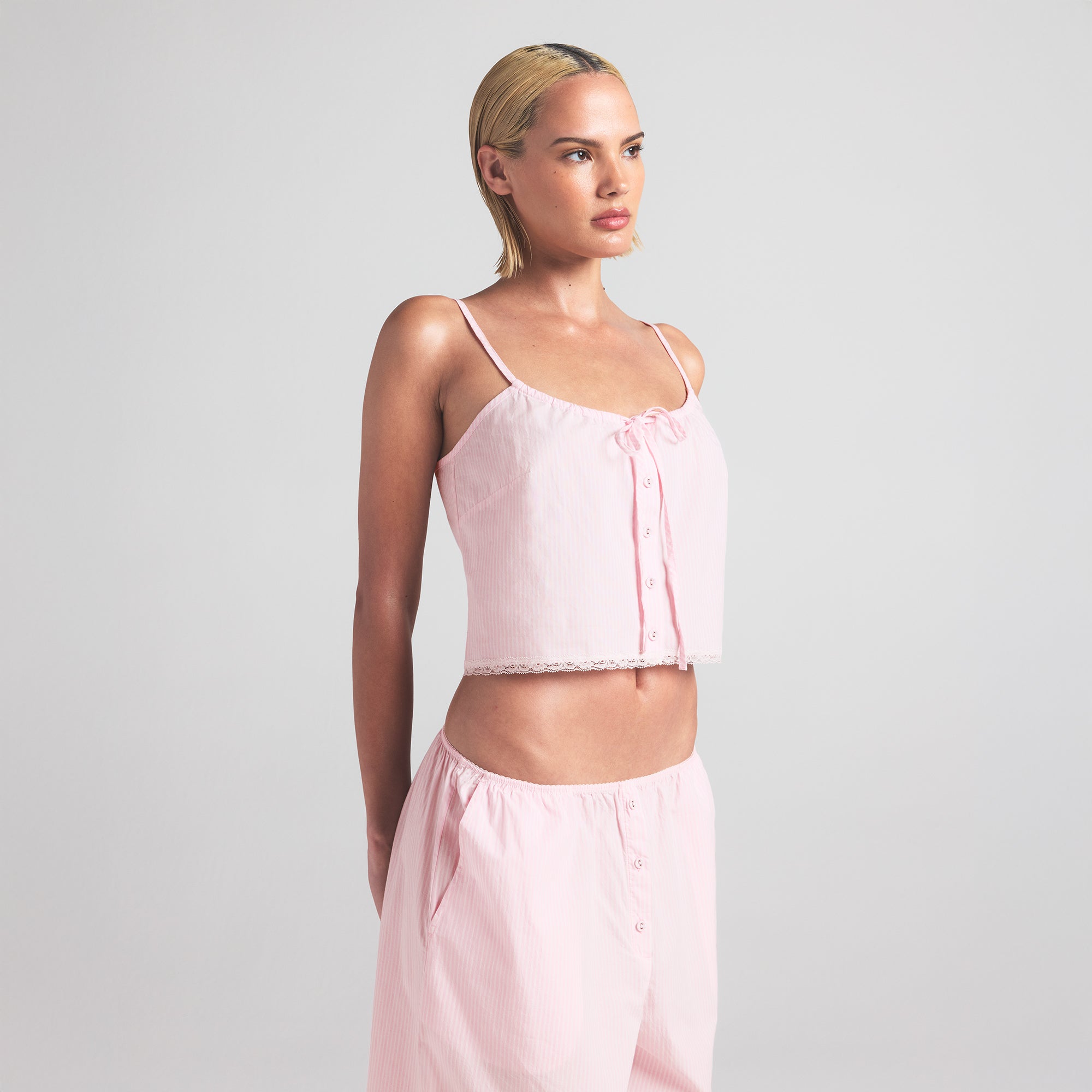 SKIMS COTTON POPLIN SLEEP CAMI | CHERRY BLOSSOM STRIPE - Sneaker Türkiye
