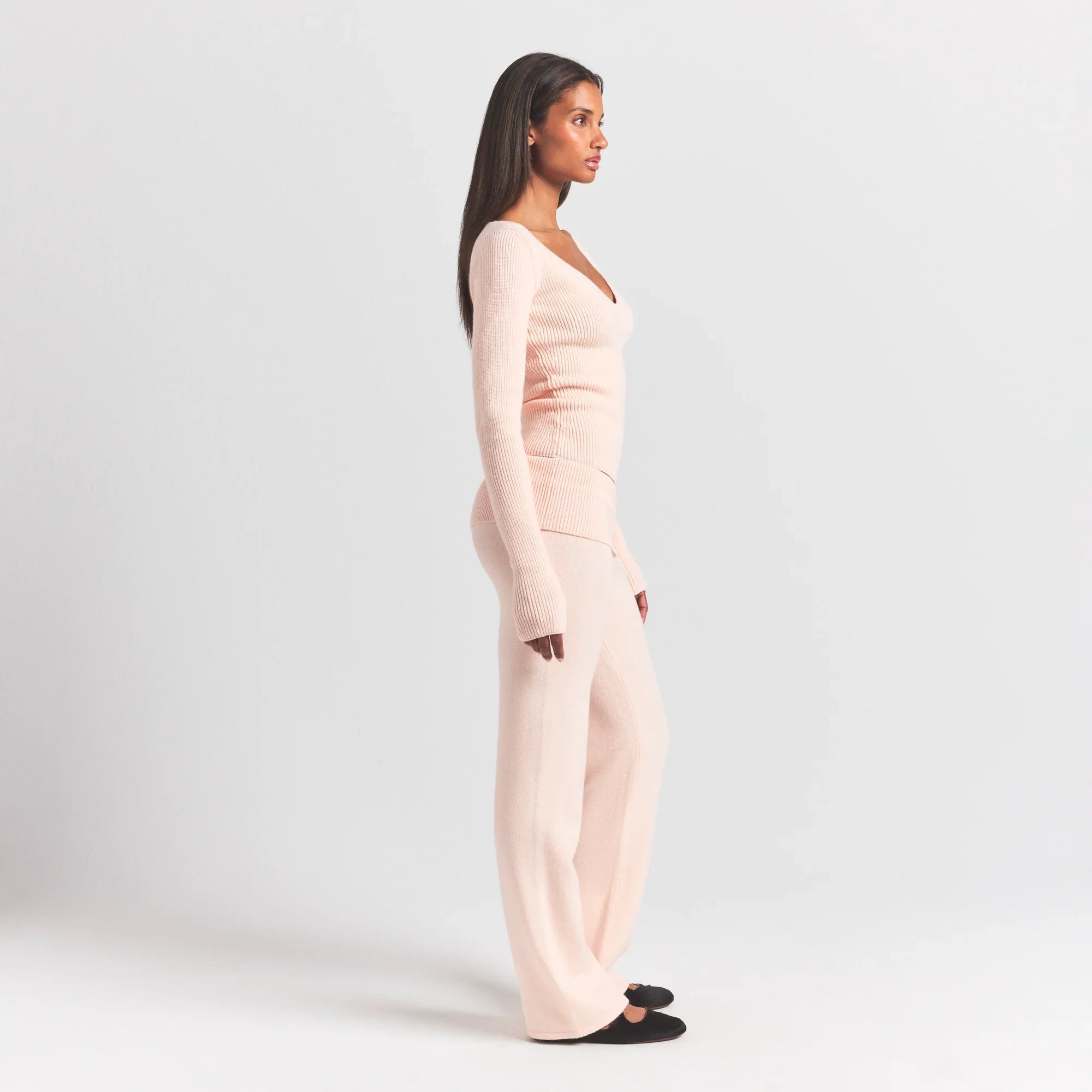 SKIMS SWEATER KNITS RIBBED LONG SLEEVE TOP | PRIMROSE - Sneaker Türkiye
