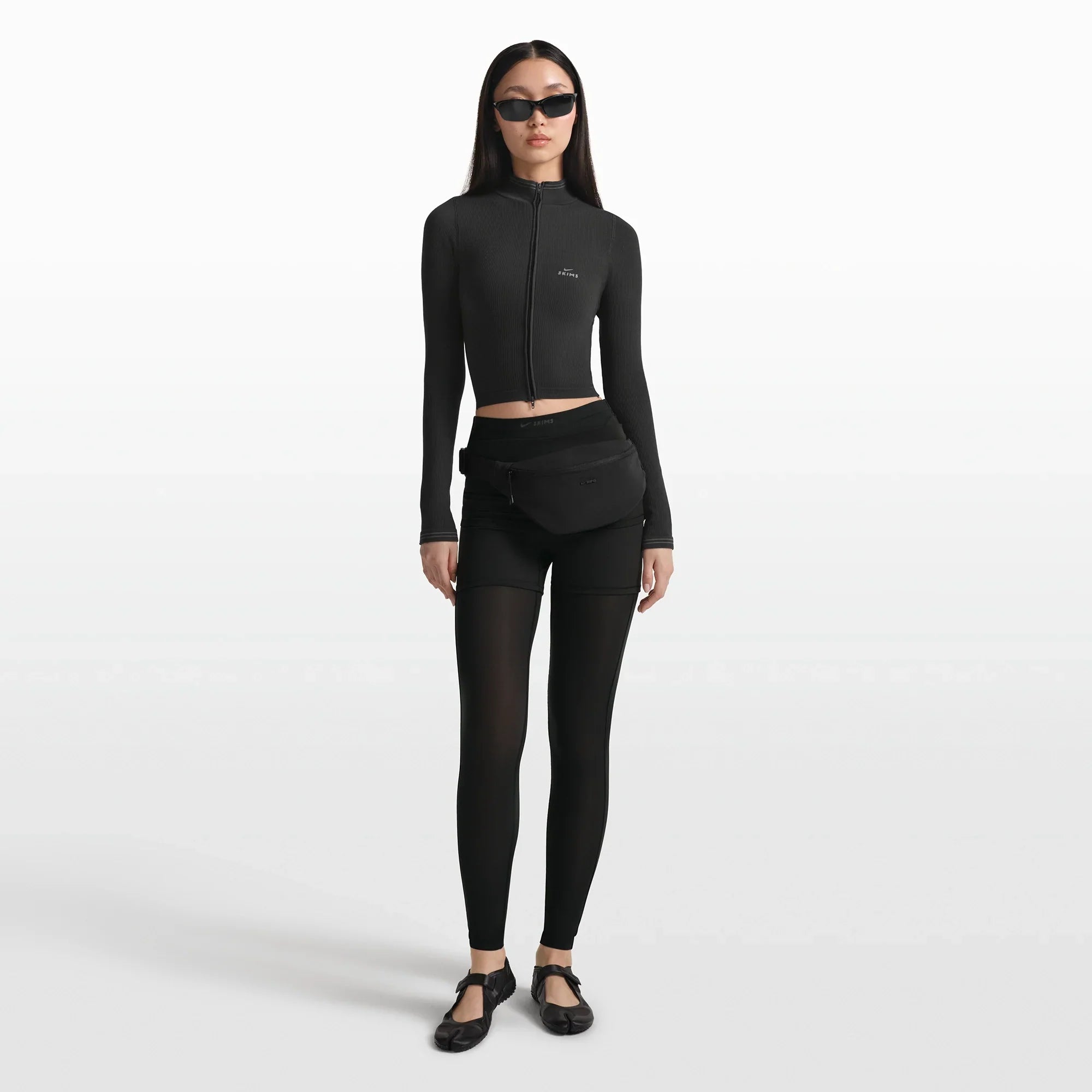 NikeSKIMS RIBBED SEAMLESS ZIP UP CROP JACKET | OBSIDIAN - Sneaker Türkiye