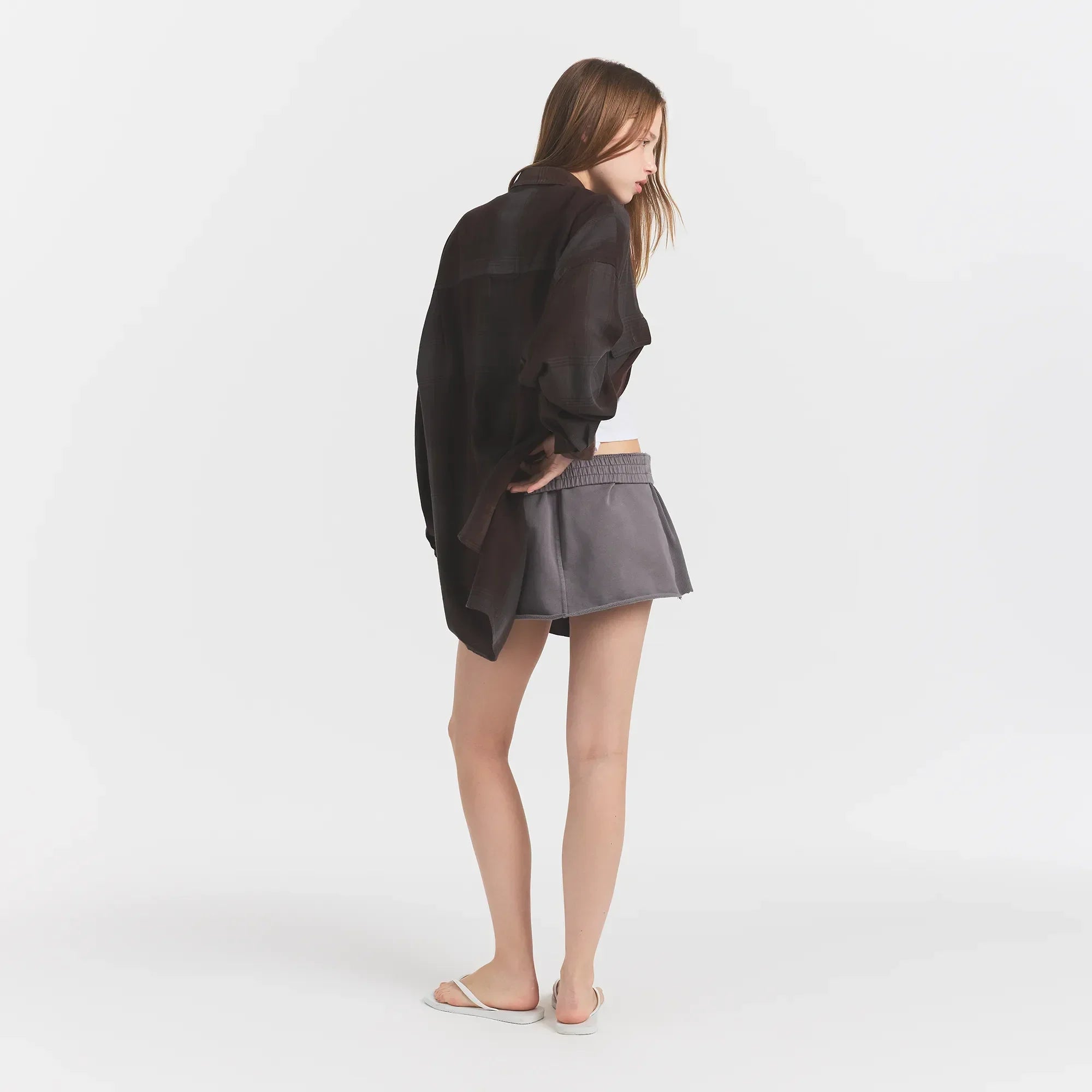 SKIMS WASHED FLANNEL OVERBedenD SHIRT | PHOENIX SHADOW PLAID - Sneaker Türkiye