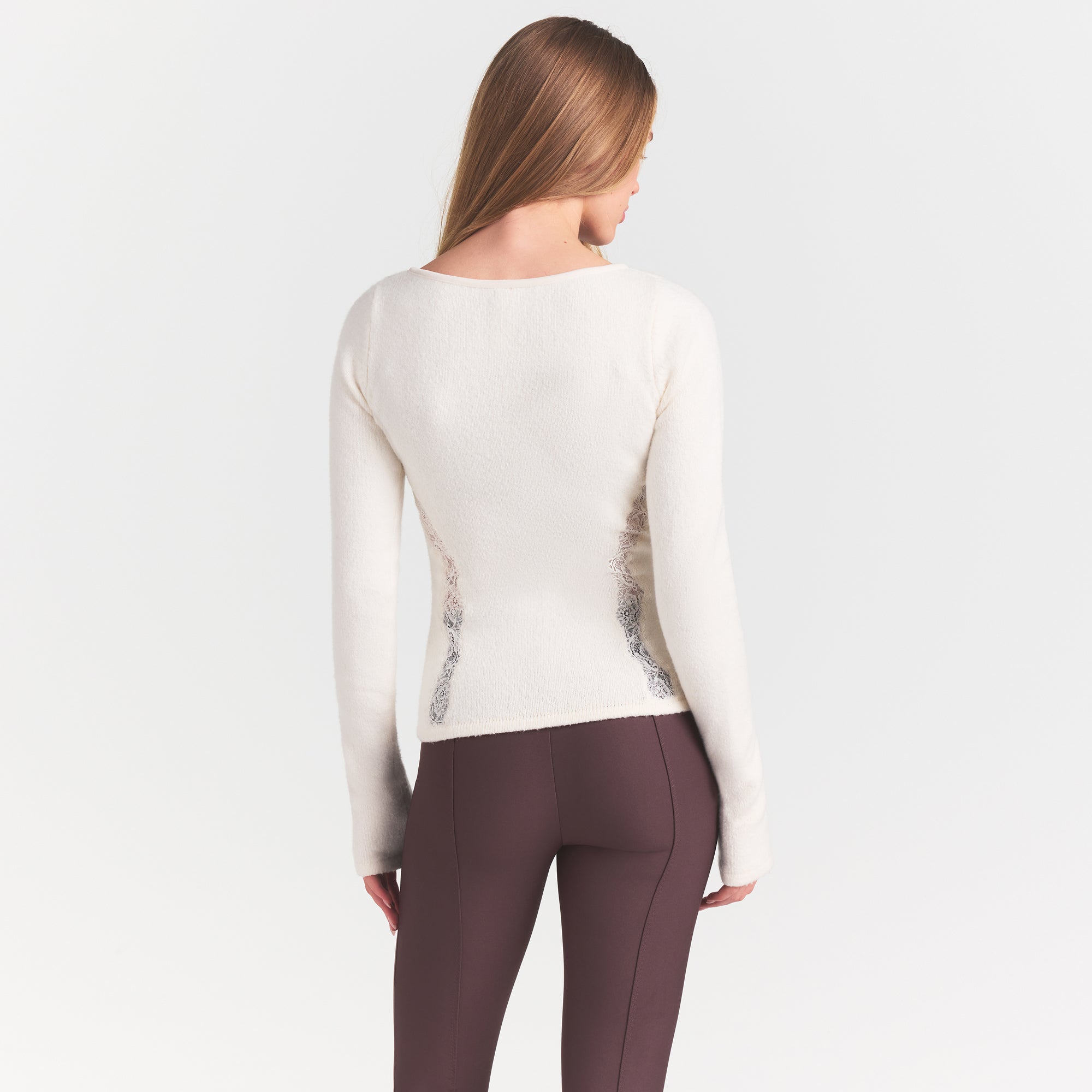 SKIMS LACE KNIT LONG SLEEVE CARDIGAN | SUGAR - Sneaker Türkiye